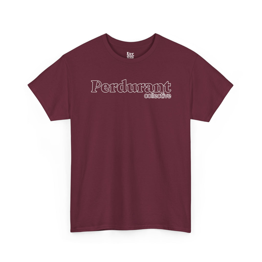Perdurant Collective Outline Logo T-Shirt - Dark Minimal Unisex Graphic Tee