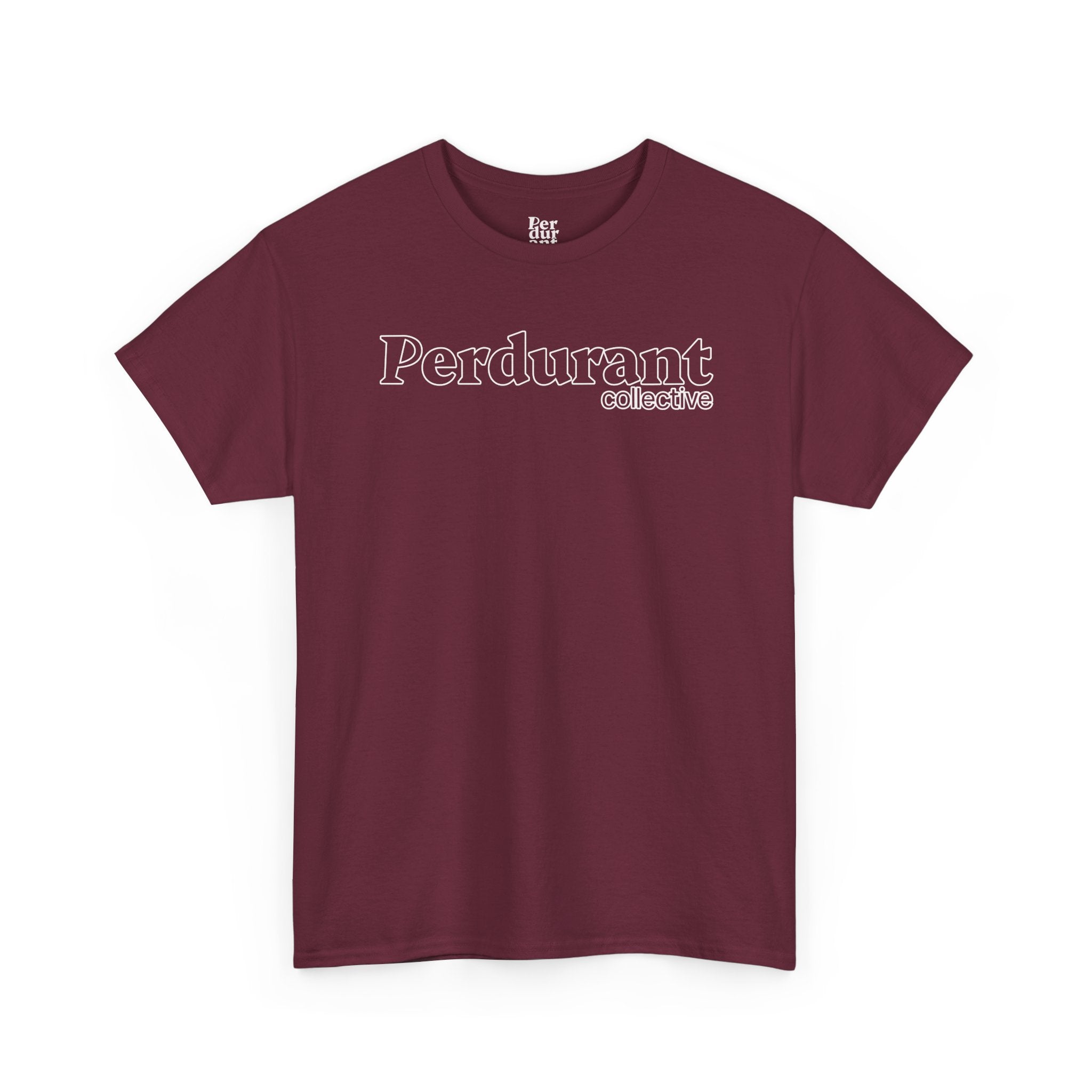 Perdurant Collective Outline Logo T-Shirt - Dark Minimal Unisex Graphic Tee