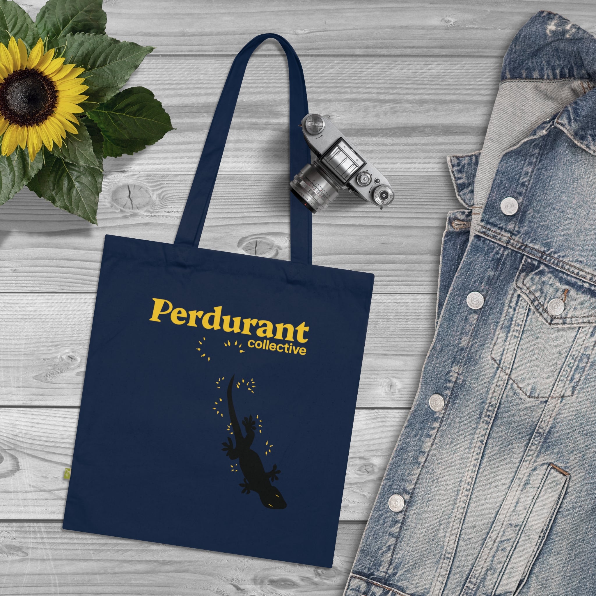Perdurant Collective Footprint Tote Bag - Unisex Minimal Graphic Tote Bag