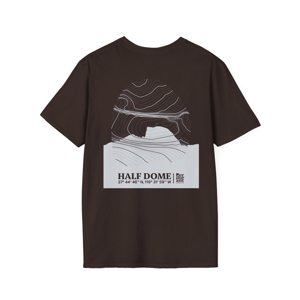 Half Dome Topographic T-Shirt - Dark Unisex Mountain Relief Tee