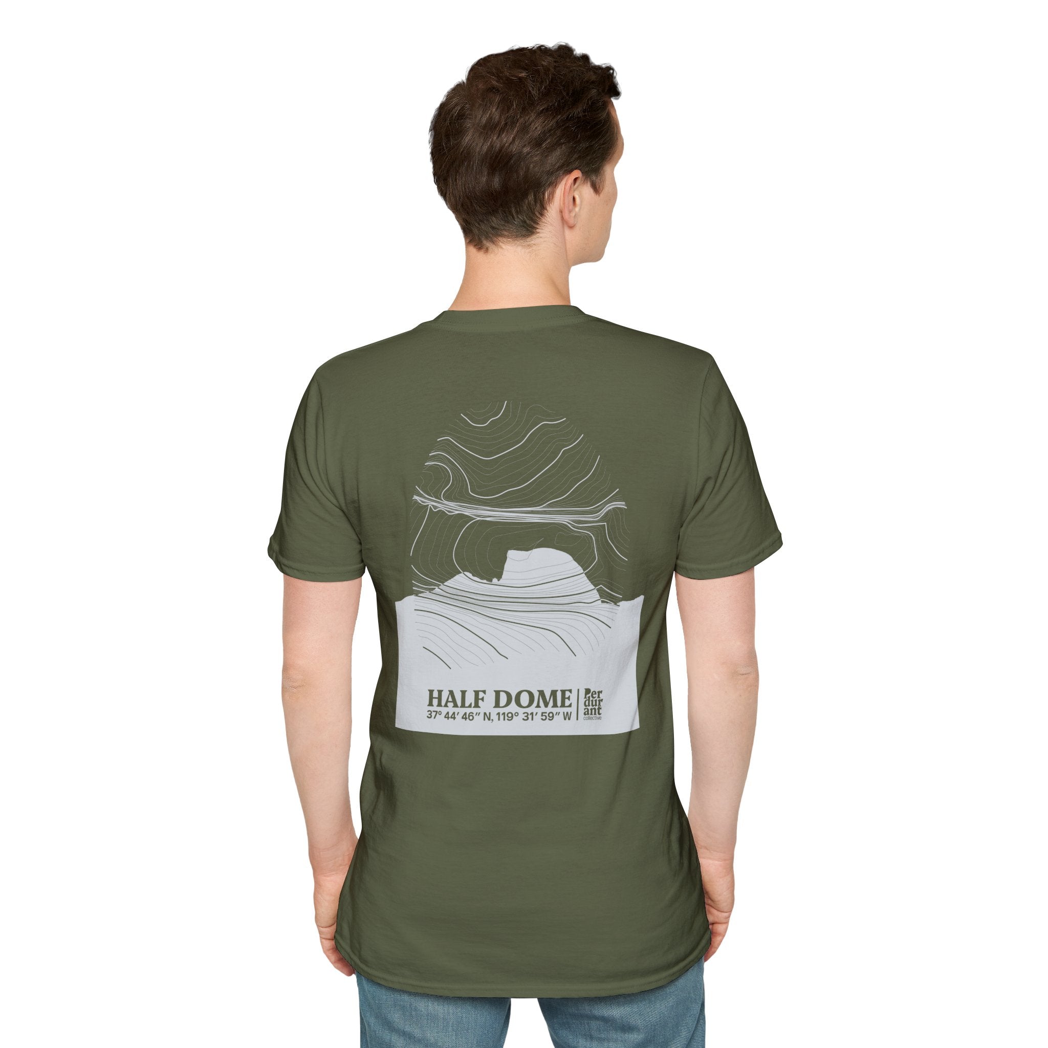 Half Dome Topographic T-Shirt - Dark Unisex Mountain Relief Tee