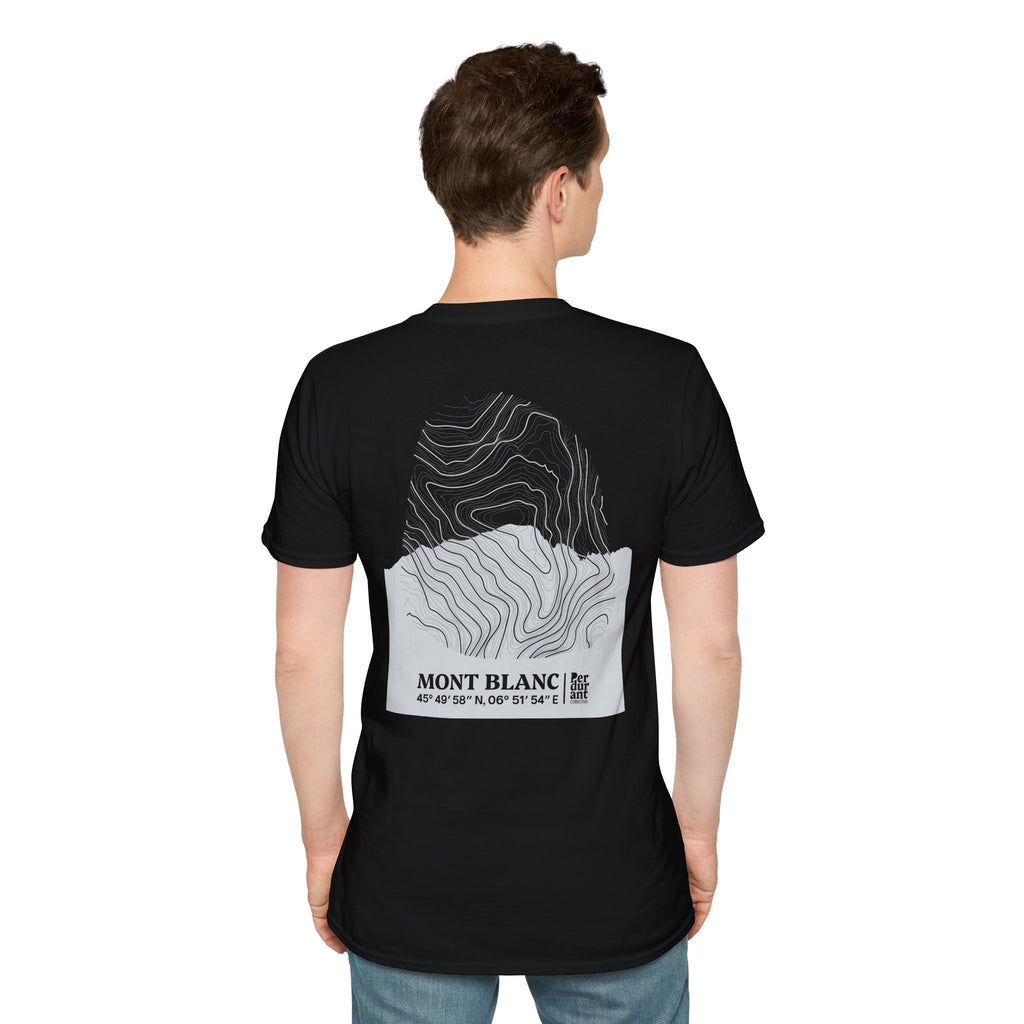 Mont Blanc Topographic T-Shirt - Dark Unisex Mountain Relief Tee