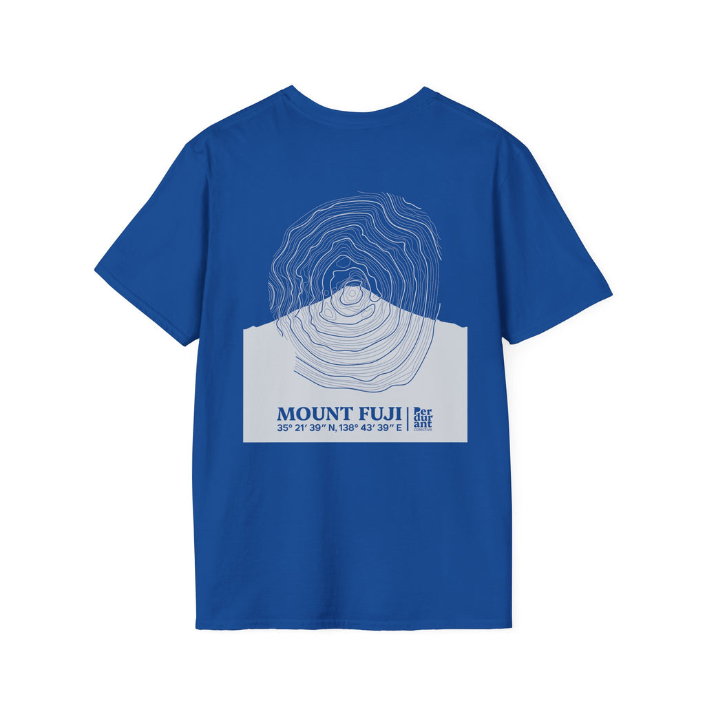 Mount Fuji Topographic T-Shirt - Dark Unisex Mountain Relief Tee