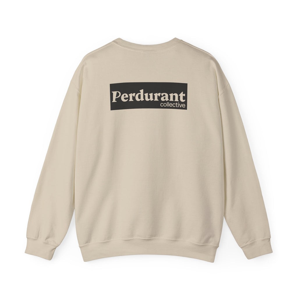 Perdurant Collective Logo Sweatshirt - Light Minimal Unisex Graphic Crewneck