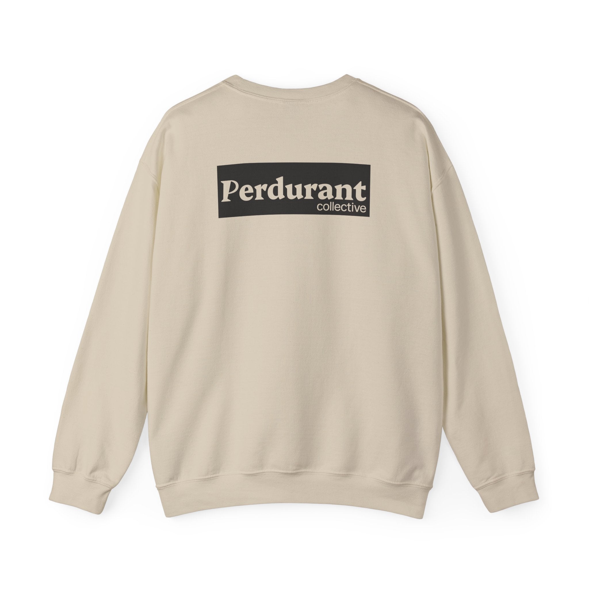 Perdurant Collective Logo Sweatshirt - Light Minimal Unisex Graphic Crewneck