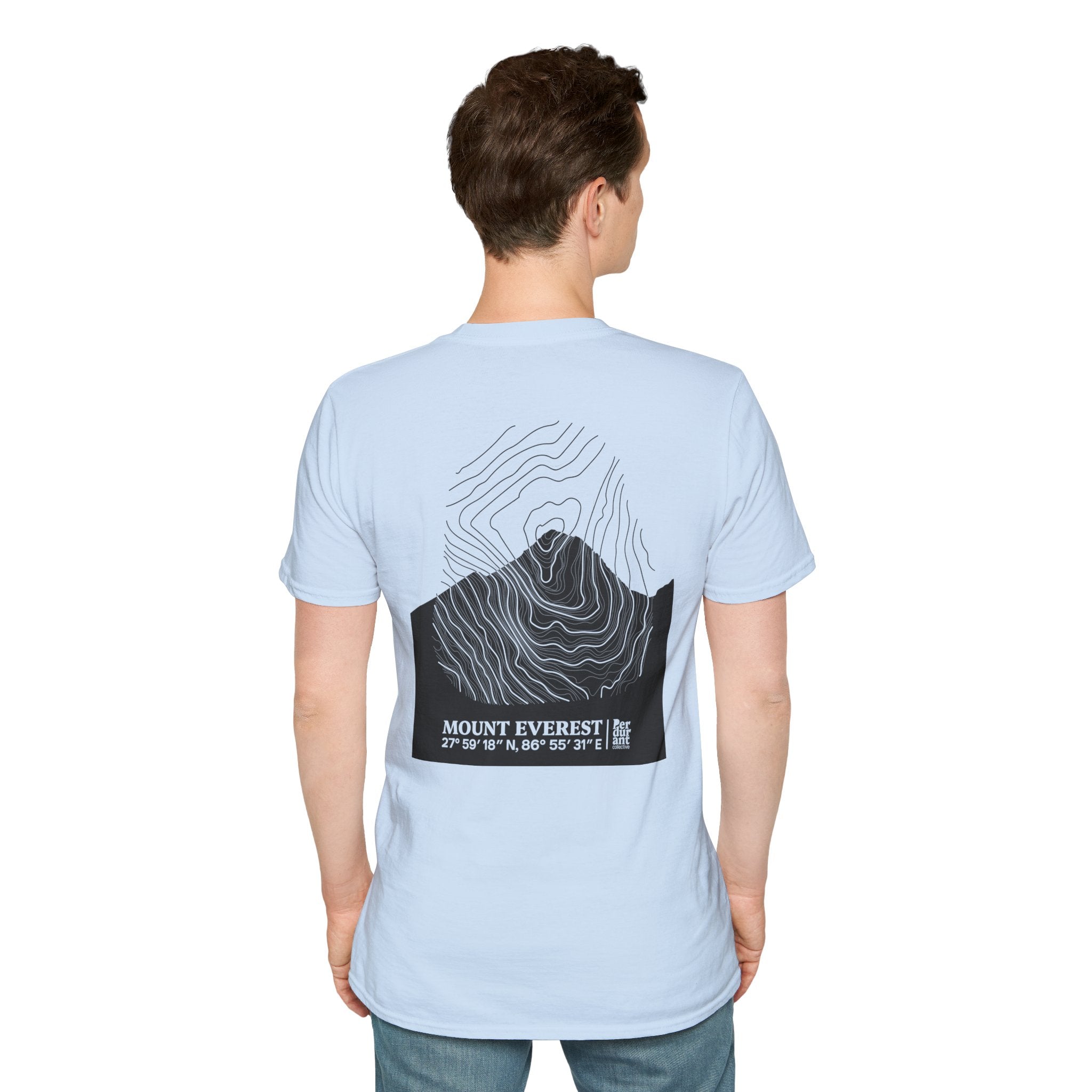 Mount Everest Topographic T-Shirt - Light Unisex Mountain Relief Tee