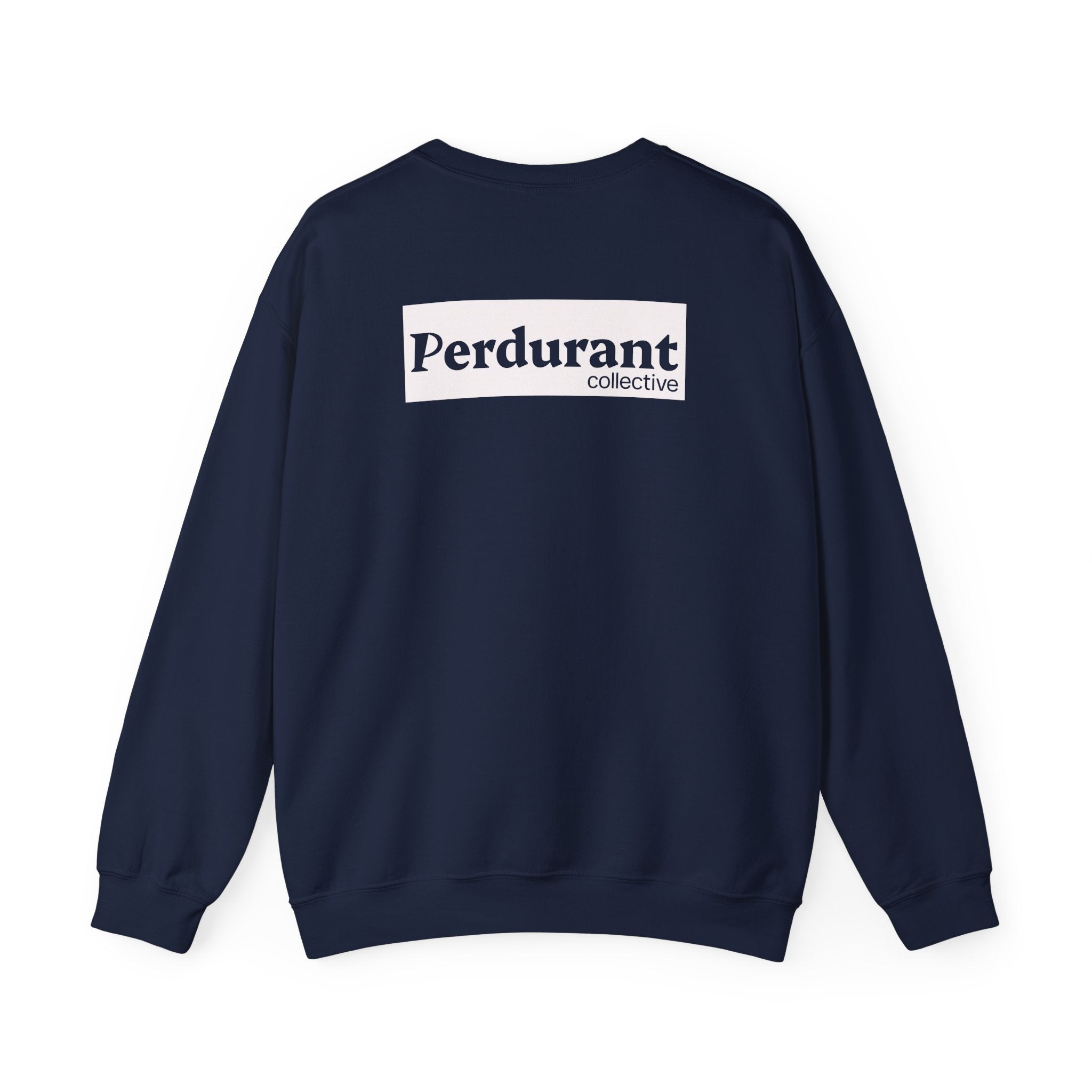 Perdurant Collective Logo Sweatshirt - Dark Minimal Unisex Graphic Crewneck