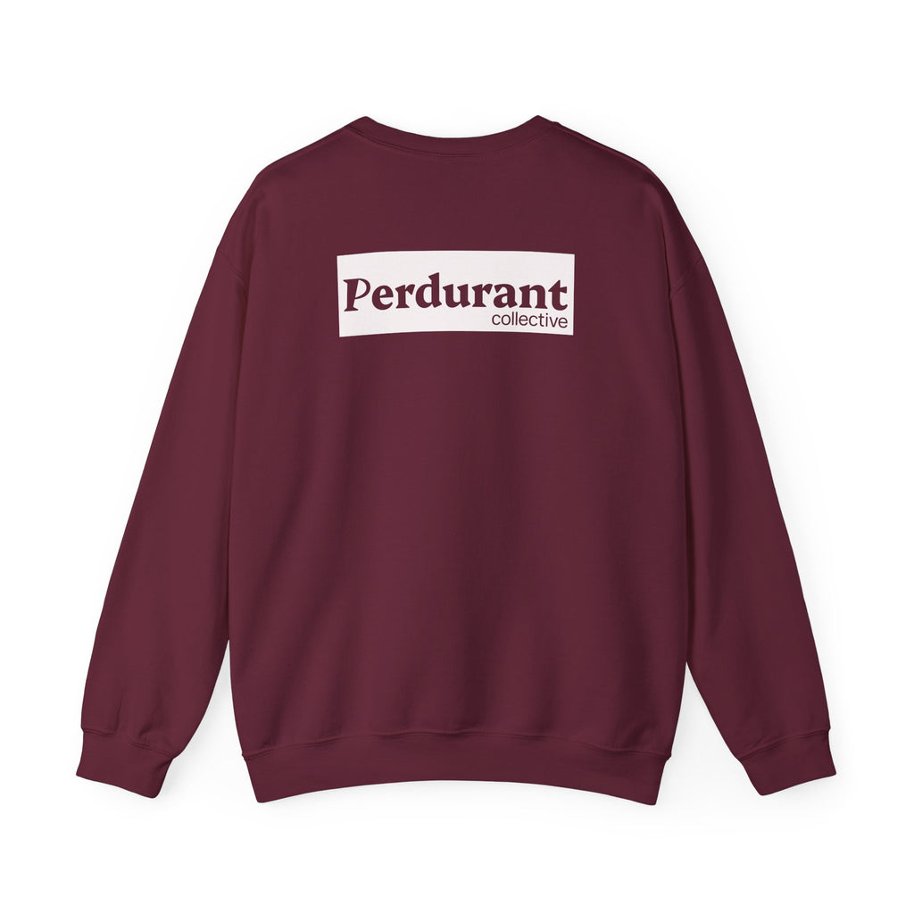 Perdurant Collective Logo Sweatshirt - Dark Minimal Unisex Graphic Crewneck