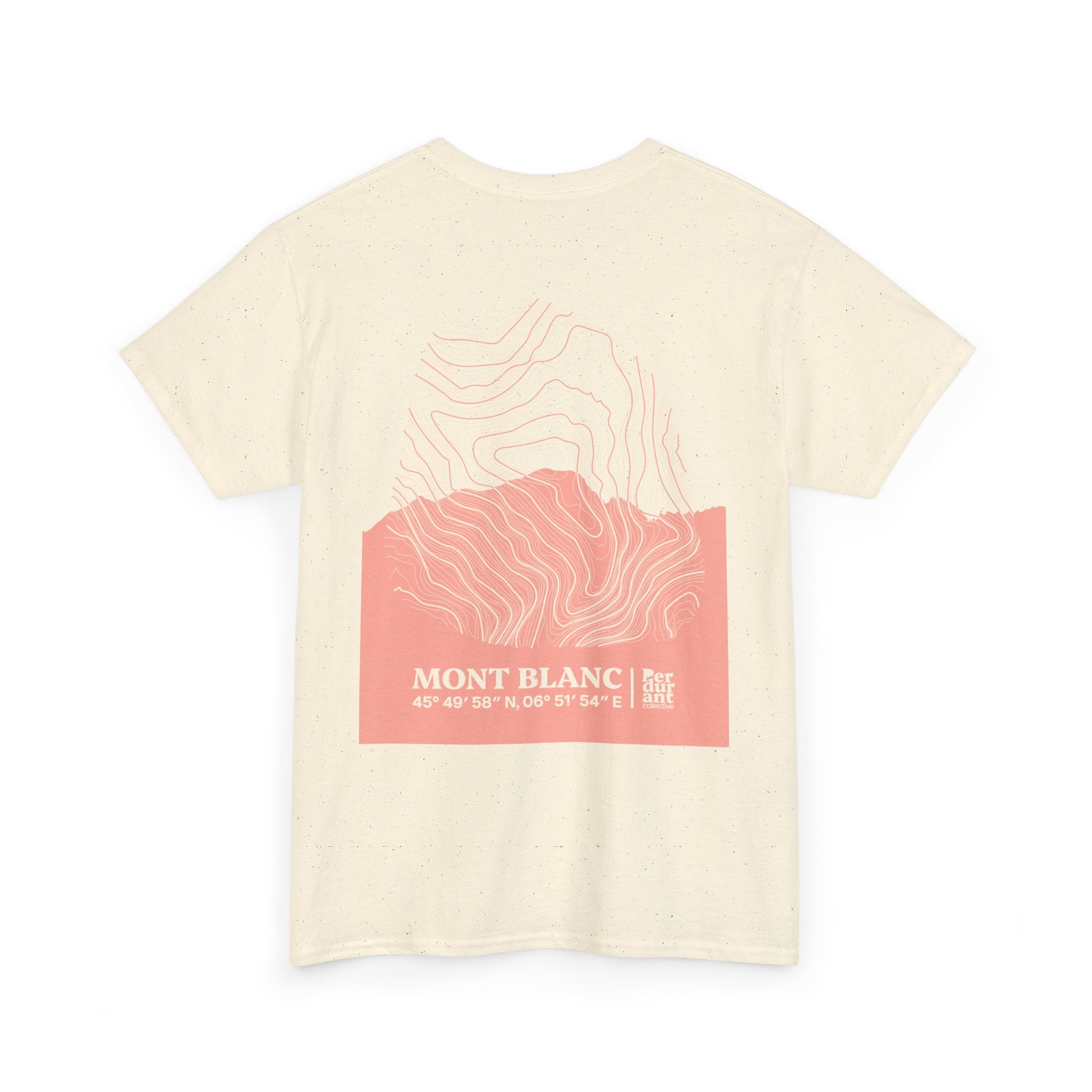 Mont Blanc Topographic T-Shirt - Pink Unisex Mountain Relief Special Tee
