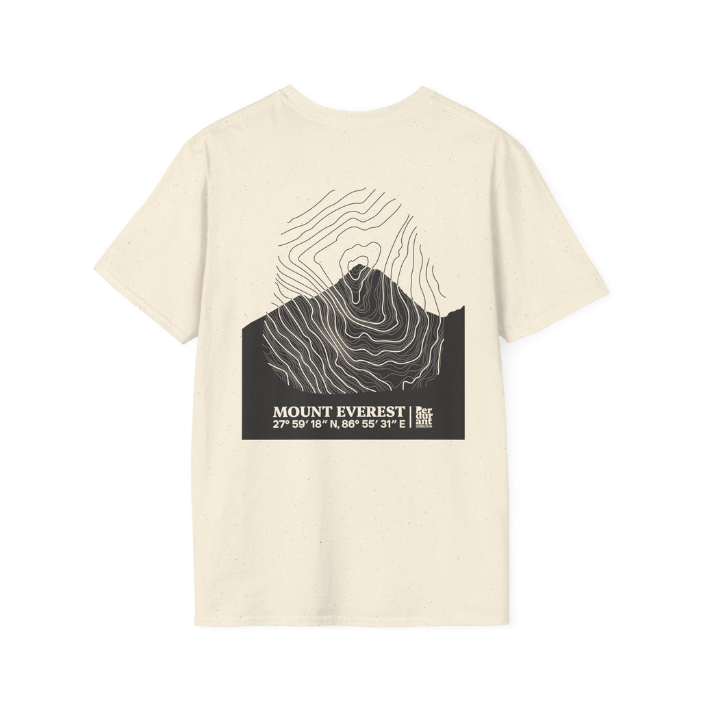 Mount Everest Topographic T-Shirt - Light Unisex Mountain Relief Tee