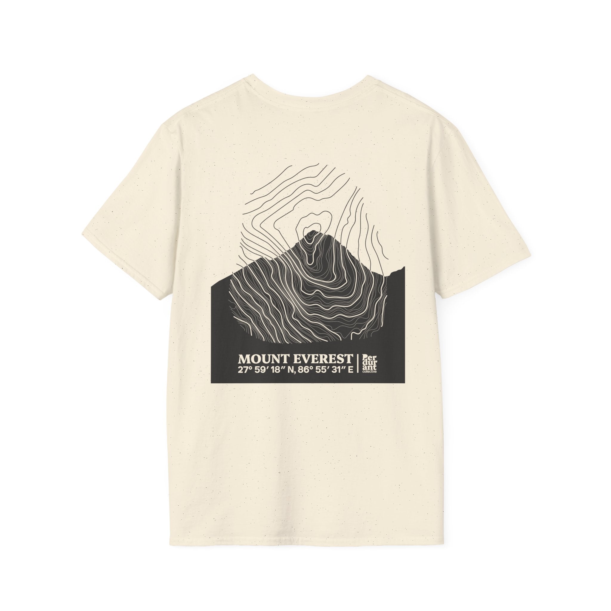 Mount Everest Topographic T-Shirt - Light Unisex Mountain Relief Tee
