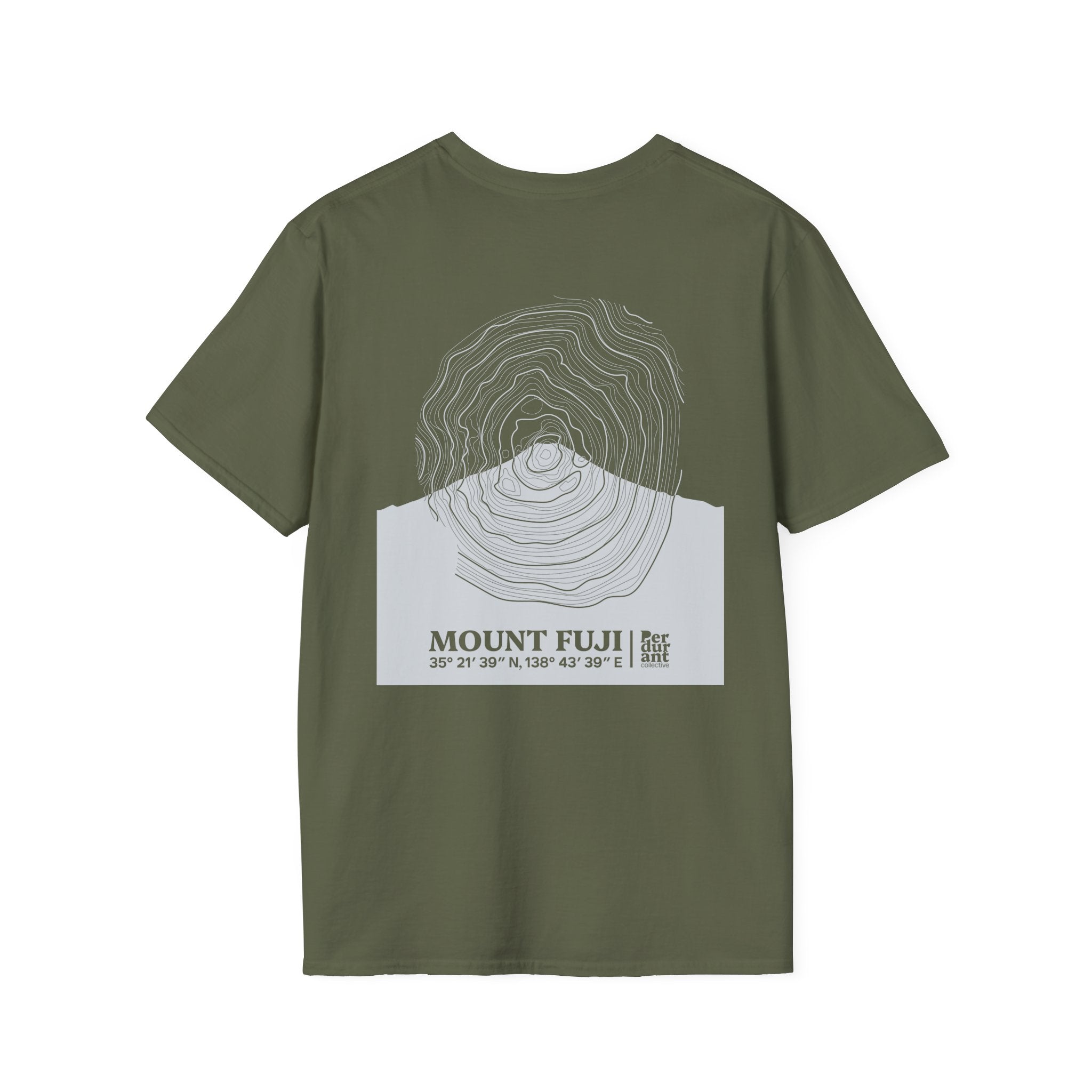 Mount Fuji Topographic T-Shirt - Dark Unisex Mountain Relief Tee
