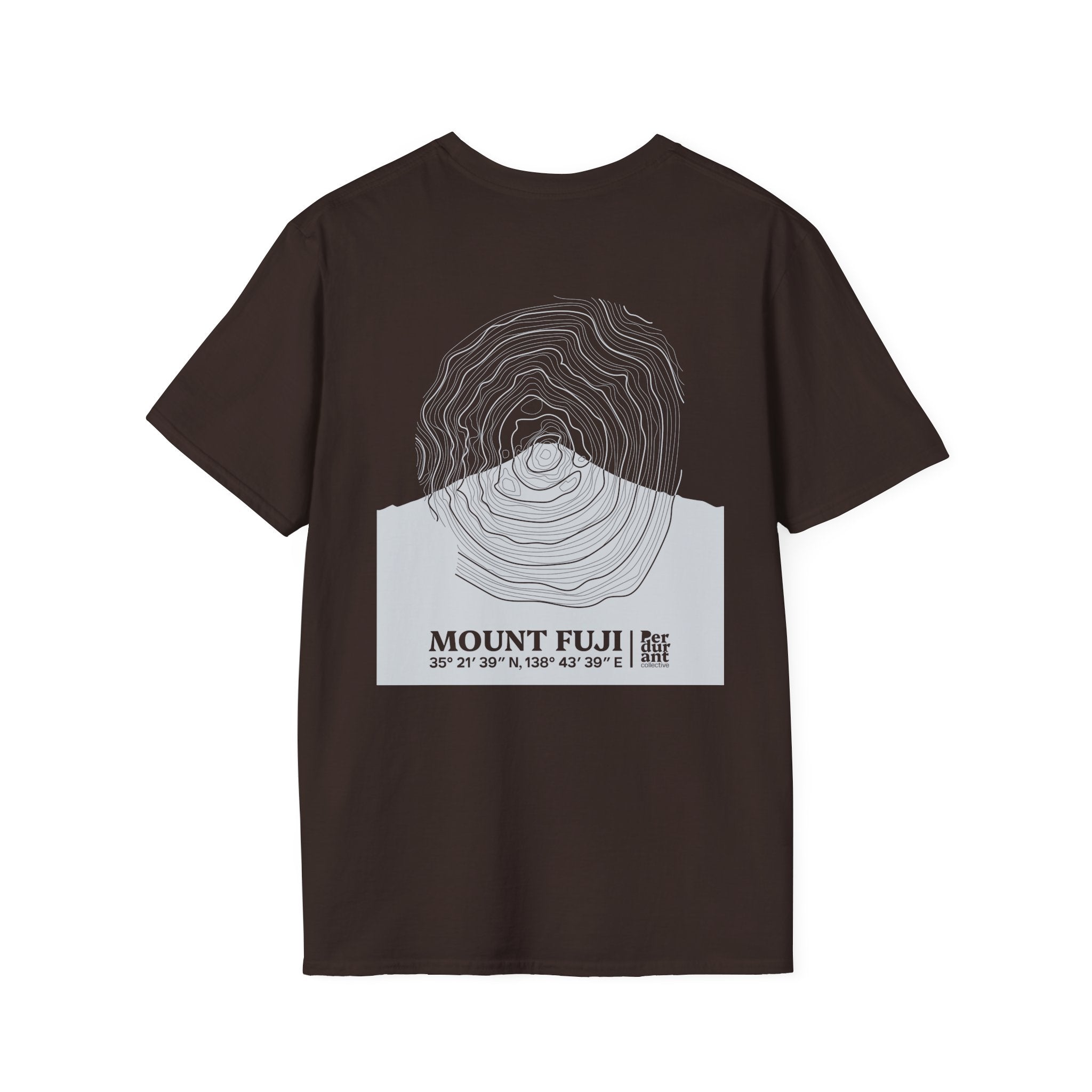 Mount Fuji Topographic T-Shirt - Dark Unisex Mountain Relief Tee