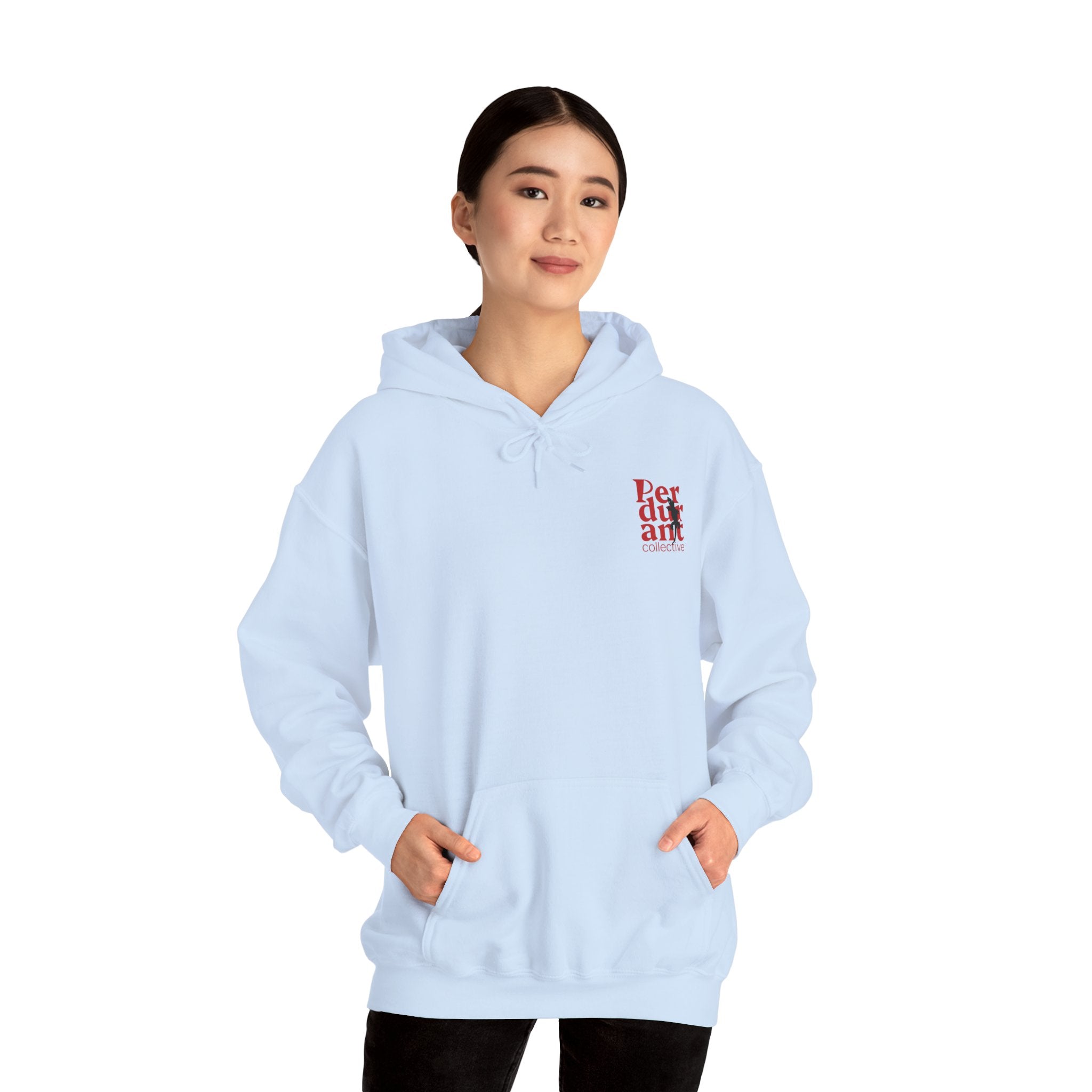 Perdurant Collective Footprint Hoodie - Light Minimal Unisex Graphic Hoodie