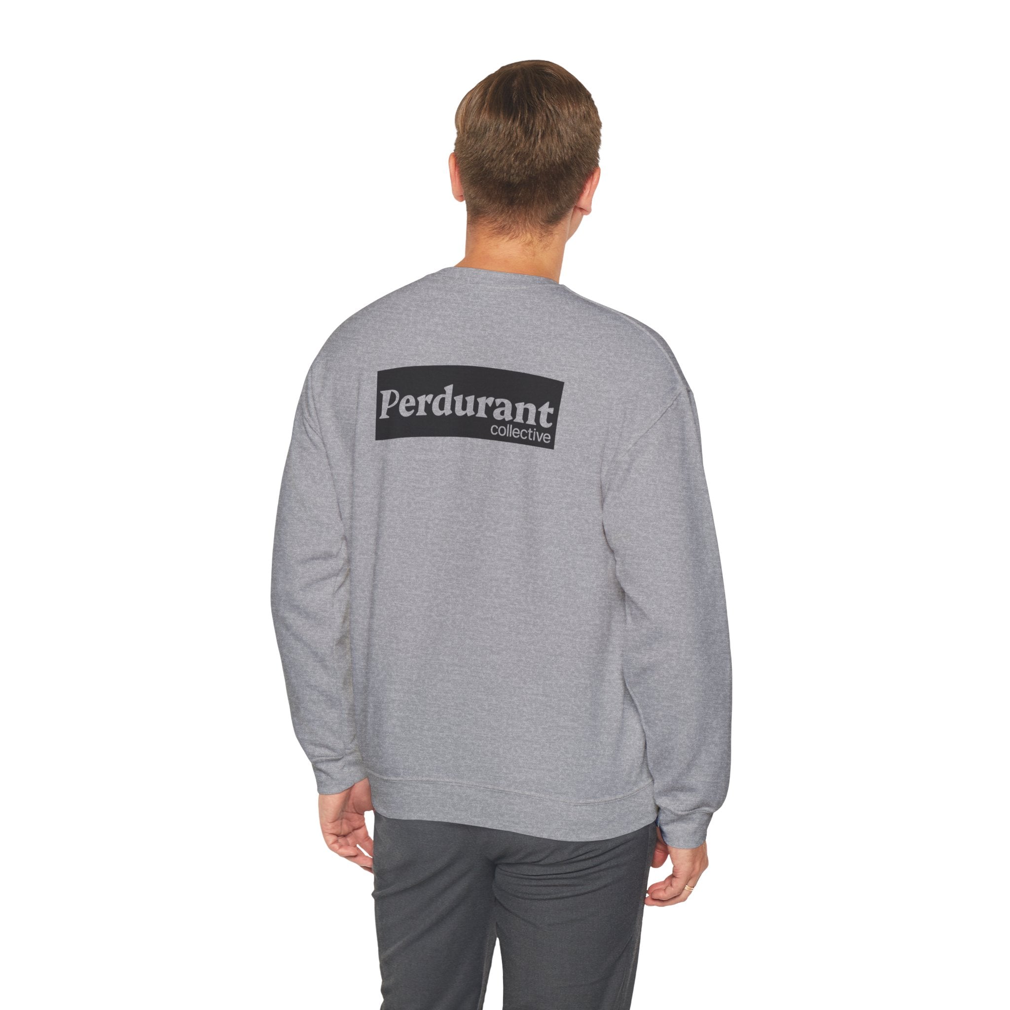 Perdurant Collective Logo Sweatshirt - Light Minimal Unisex Graphic Crewneck