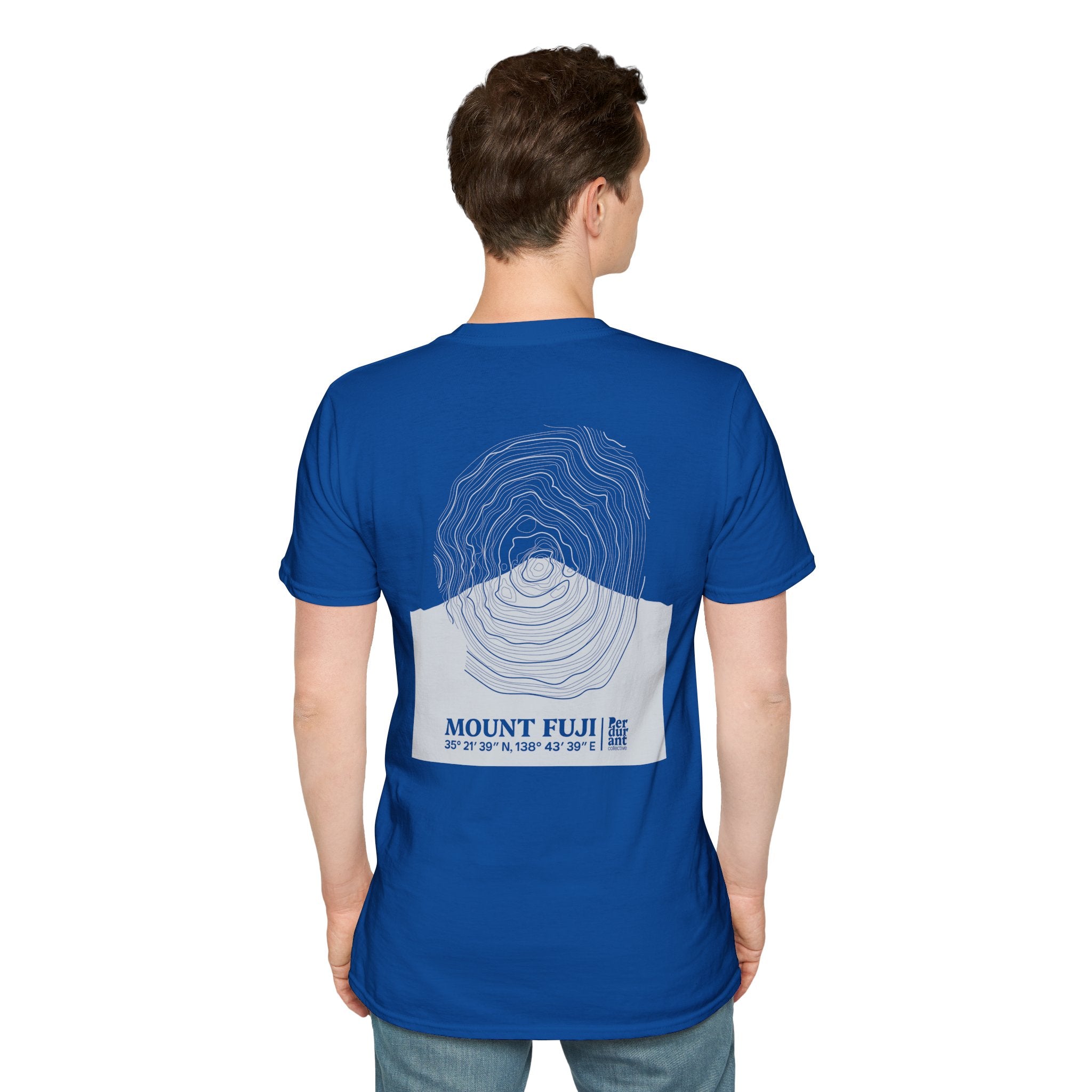 Mount Fuji Topographic T-Shirt - Dark Unisex Mountain Relief Tee