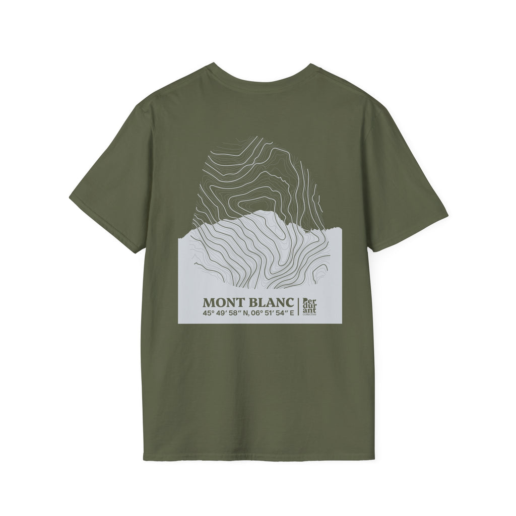 Mont Blanc Topographic T-Shirt - Dark Unisex Mountain Relief Tee