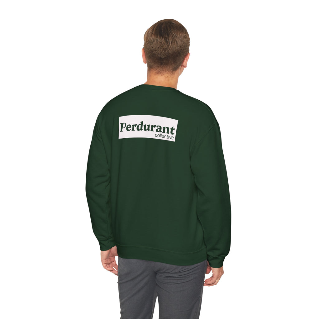 Perdurant Collective Logo Sweatshirt - Dark Minimal Unisex Graphic Crewneck