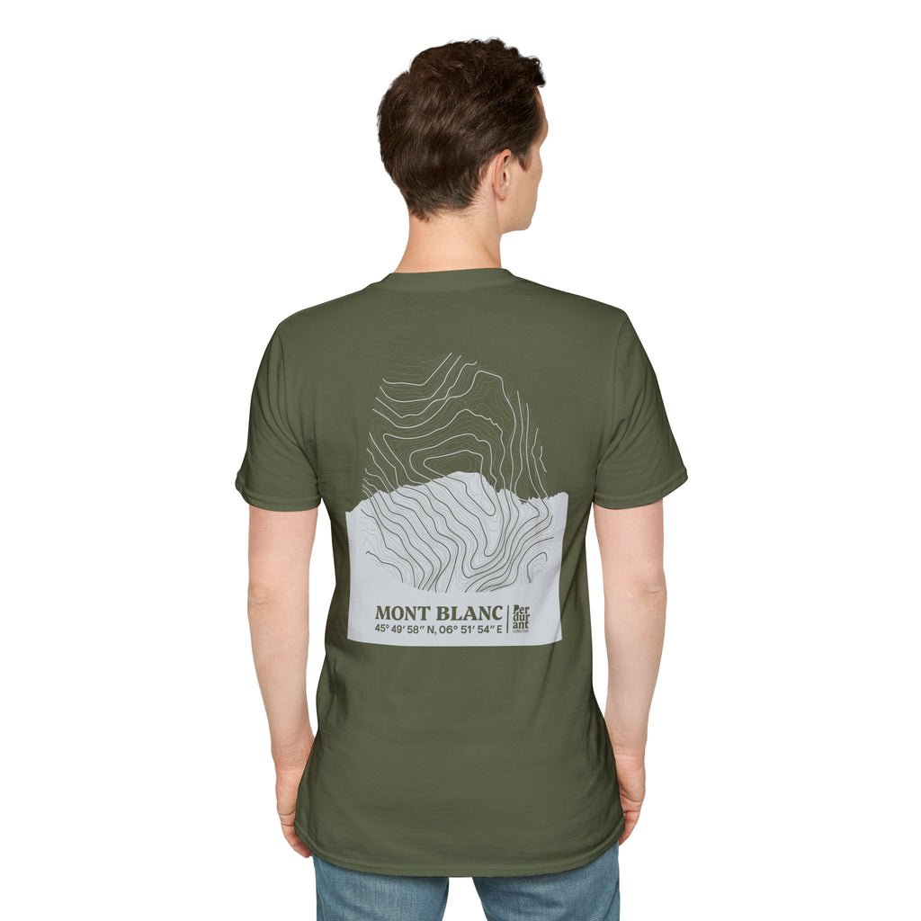 Mont Blanc Topographic T-Shirt - Dark Unisex Mountain Relief Tee