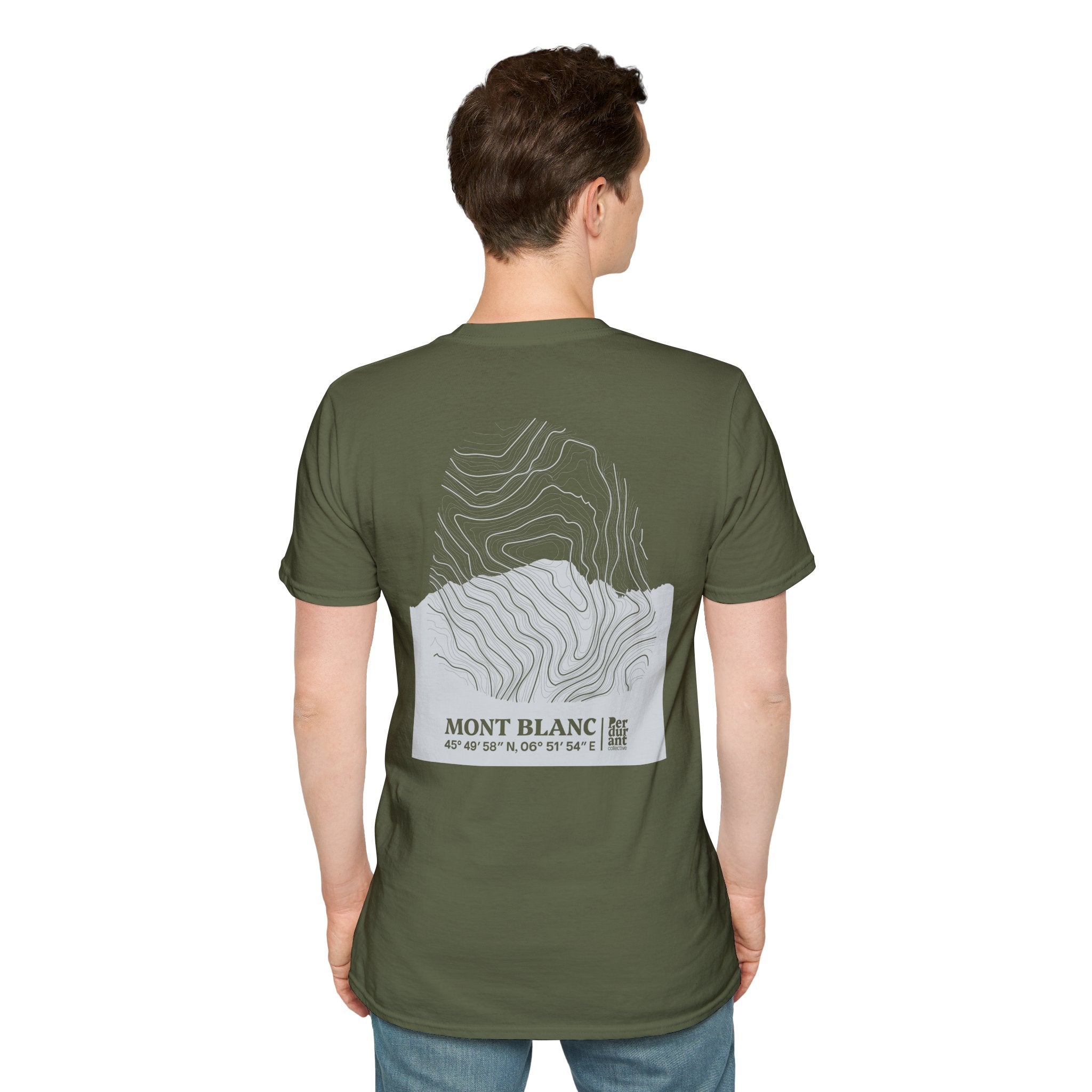 Mont Blanc Topographic T-Shirt - Dark Unisex Mountain Relief Tee