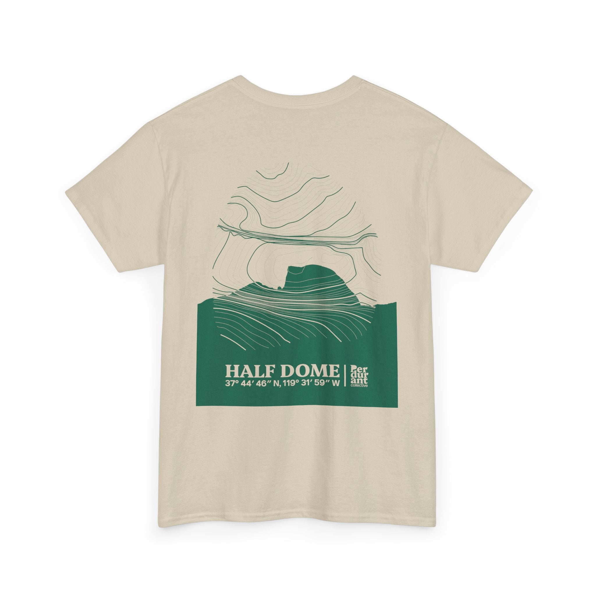 Half Dome Topographic T-Shirt - Green Unisex Mountain Relief Special Tee