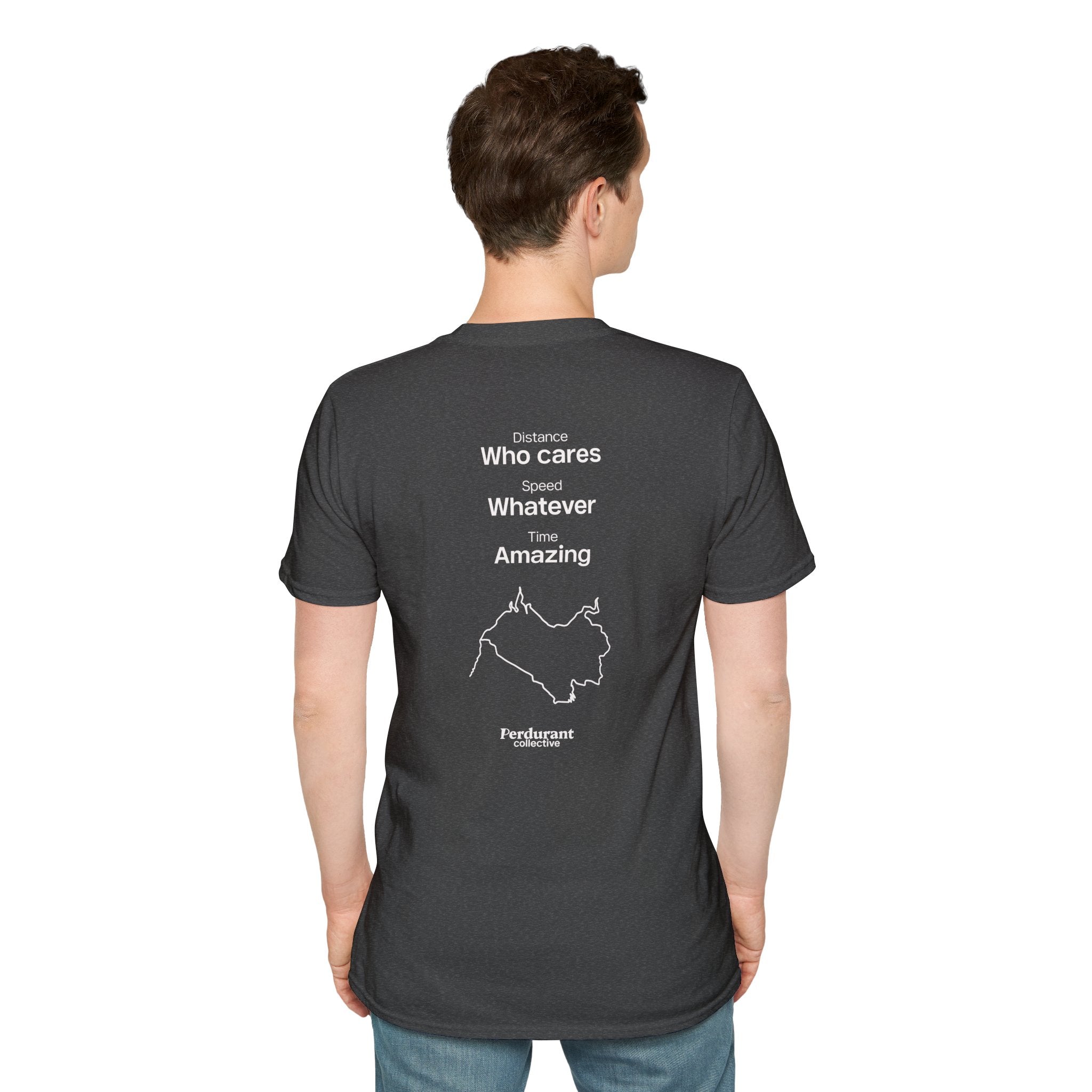 Perdurant Collective Running Statistics T-Shirt - Dark Unisex Graphic Marathon Tee