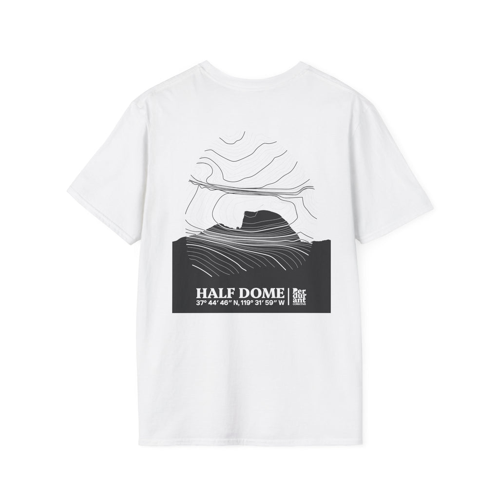 Half Dome Topographic T-Shirt - Light Unisex Mountain Relief Tee