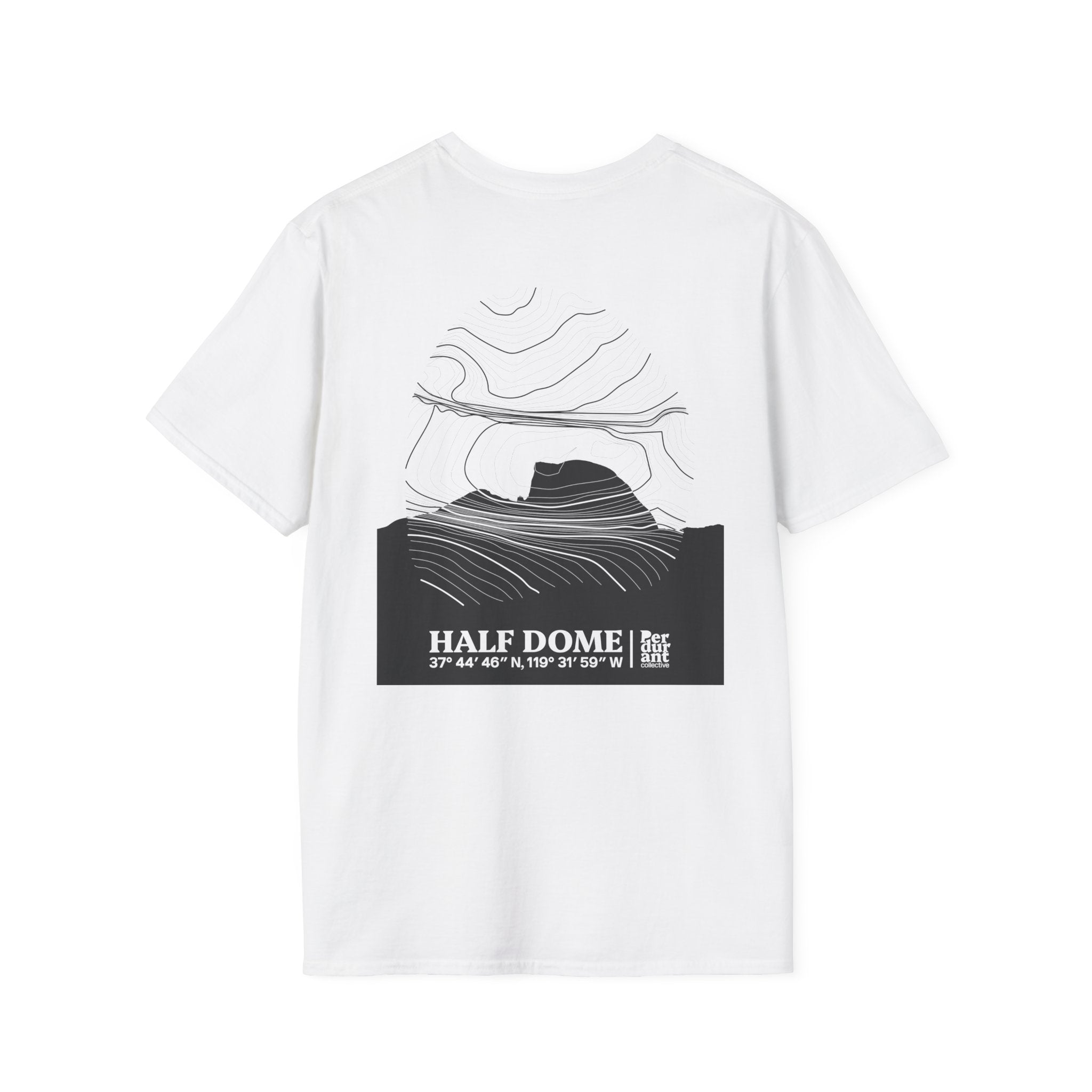 Half Dome Topographic T-Shirt - Light Unisex Mountain Relief Tee