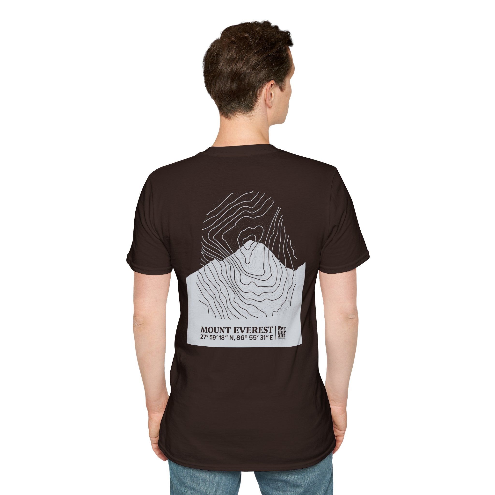 Mount Everest Topographic T-Shirt - Dark Unisex Mountain Relief Tee