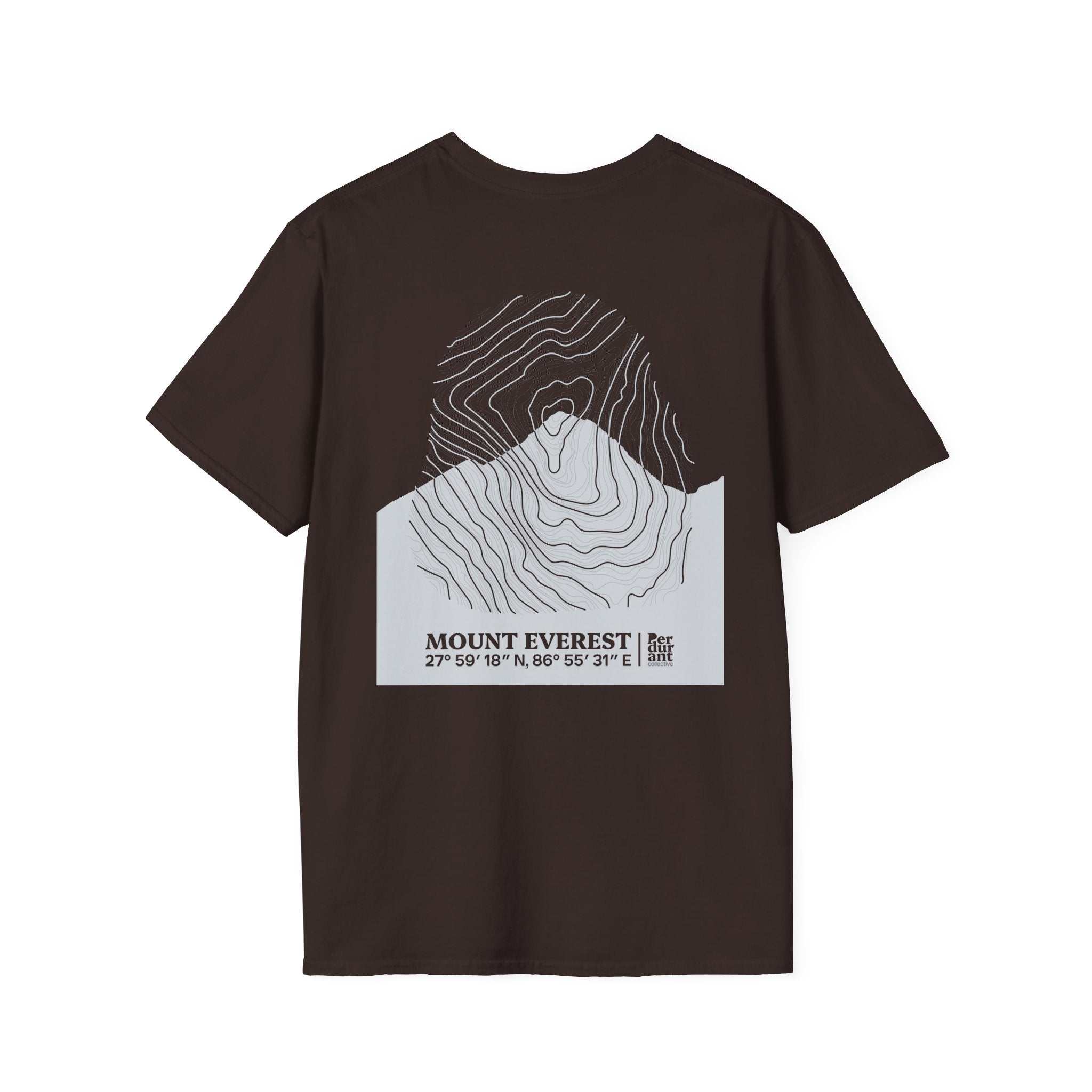 Mount Everest Topographic T-Shirt - Dark Unisex Mountain Relief Tee