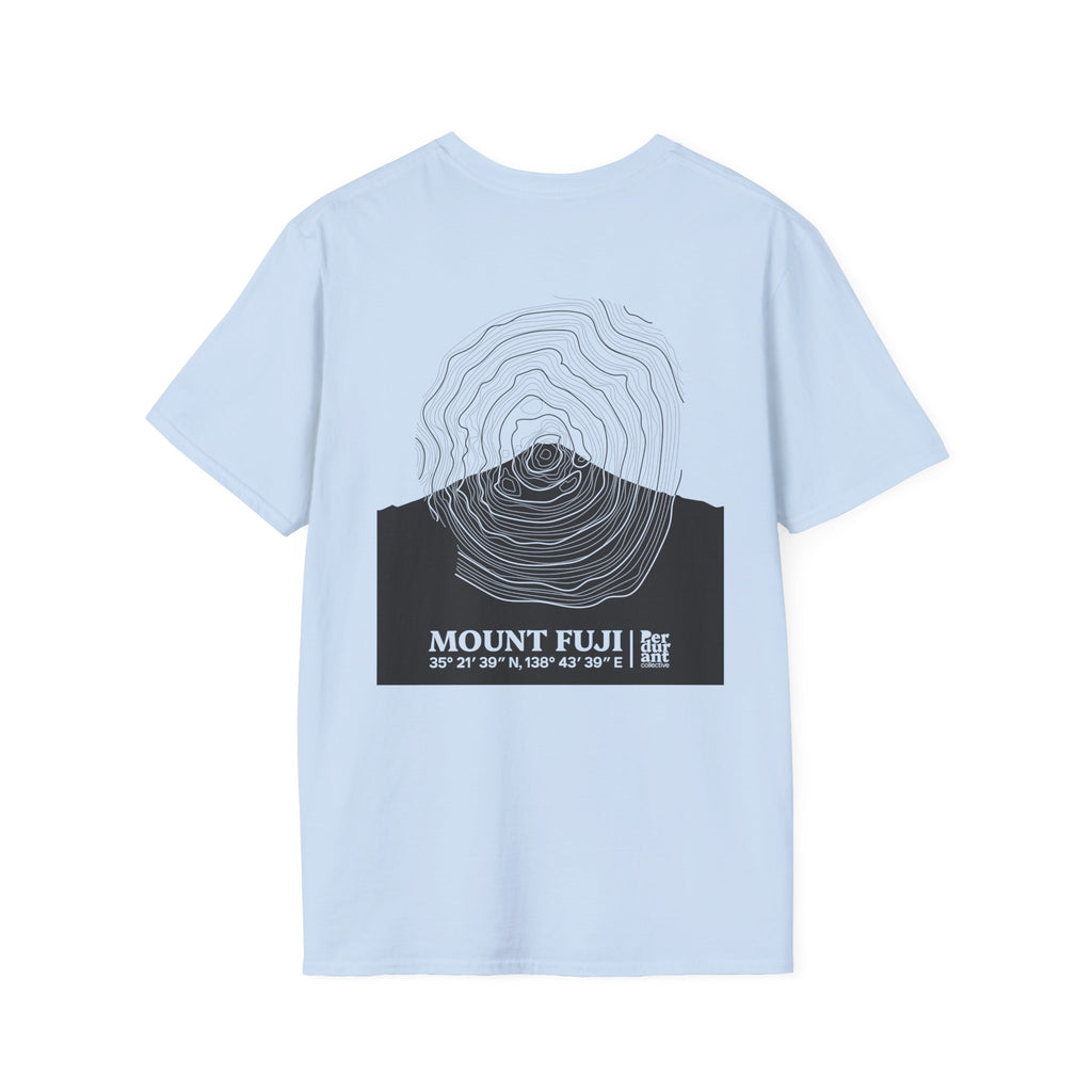 Mount Fuji Topographic T-Shirt - Light Unisex Mountain Relief Tee