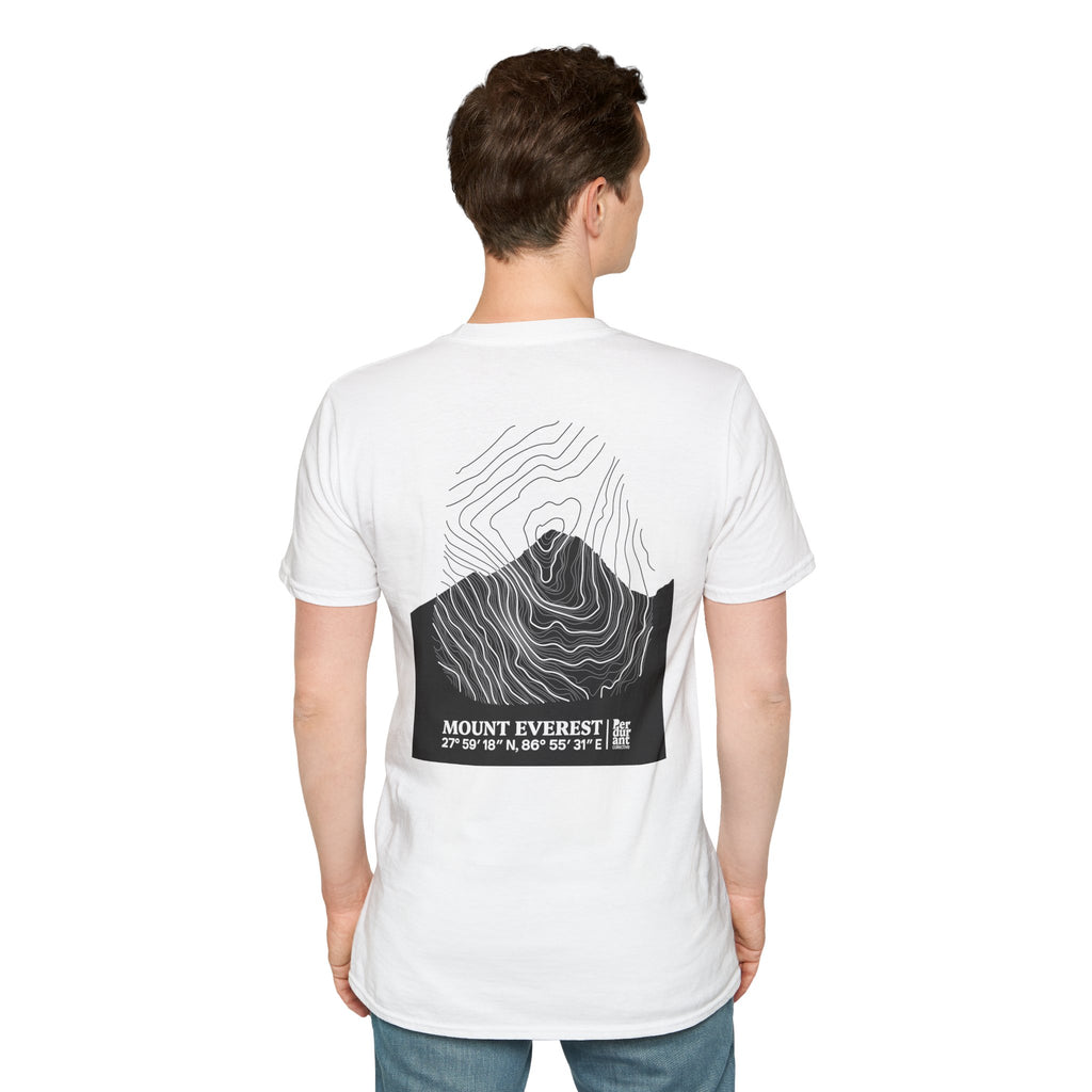 Mount Everest Topographic T-Shirt - Light Unisex Mountain Relief Tee