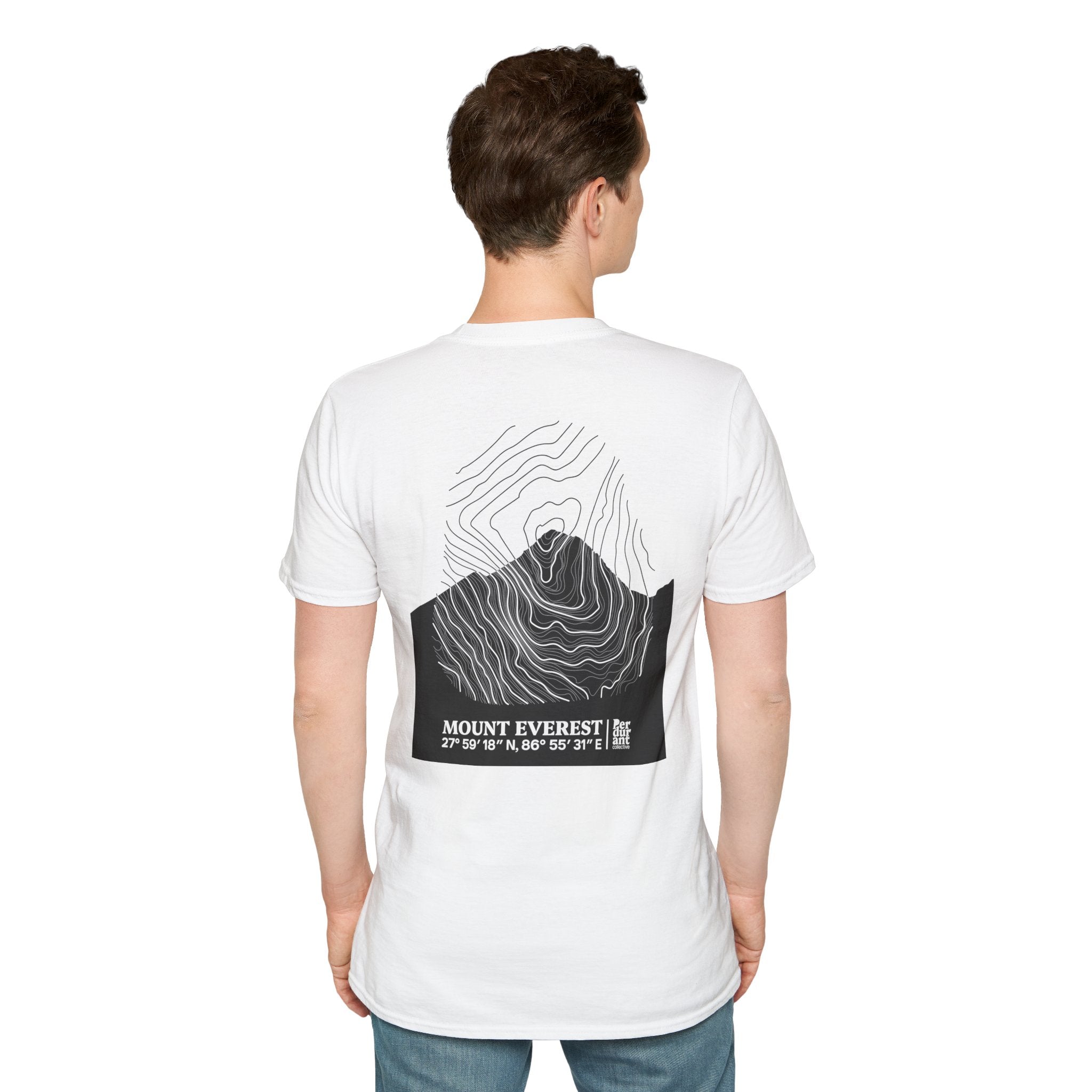Mount Everest Topographic T-Shirt - Light Unisex Mountain Relief Tee
