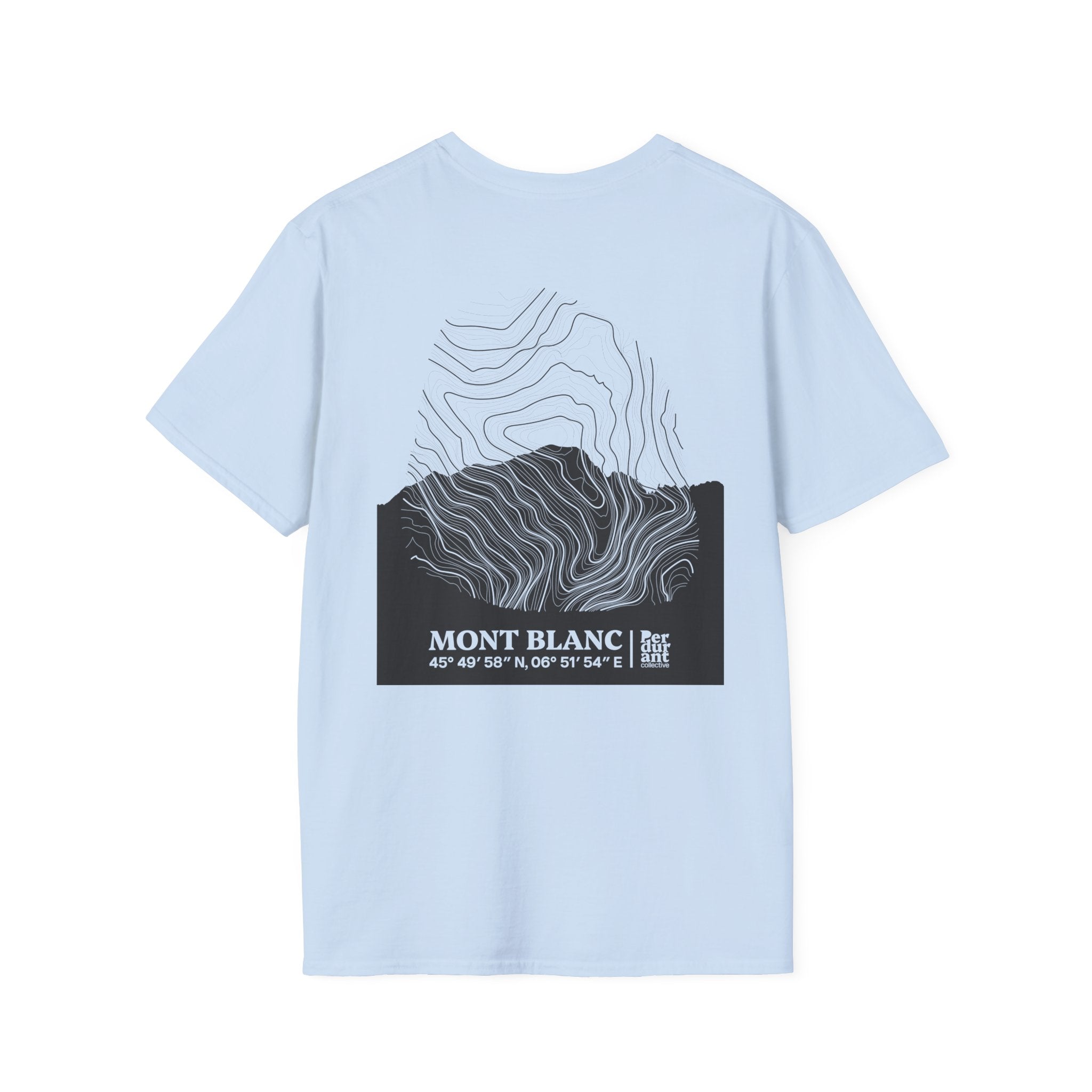 Mont Blanc Topographic T-Shirt - Light Unisex Mountain Relief Tee