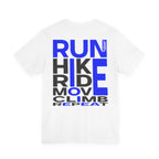 Perdurant Collective RUN HIKE RIDE MOVE CLIMB REPEAT T-Shirt - Light Unisex Sports Graphic Tee
