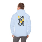Perdurant Collective RUN RUN RUN Hoodie - Light Athletic Unisex Graphic Pullover for Runners