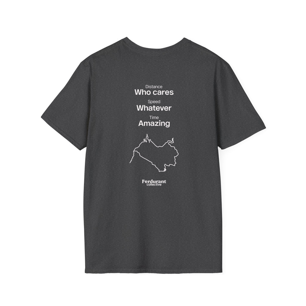 Perdurant Collective Running Statistics T-Shirt - Dark Unisex Graphic Marathon Tee
