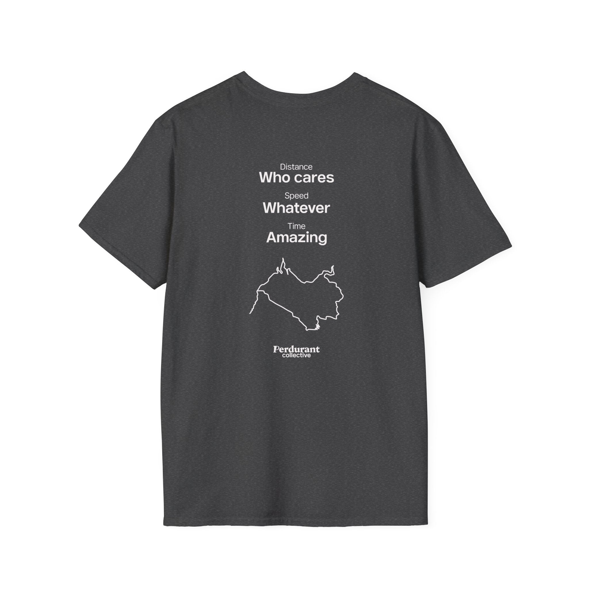 Perdurant Collective Running Statistics T-Shirt - Dark Unisex Graphic Marathon Tee