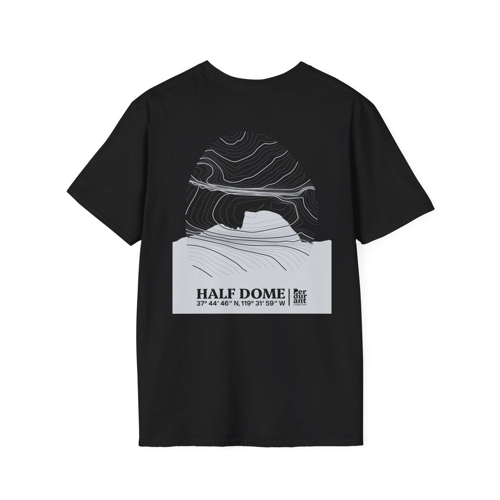 Half Dome Topographic T-Shirt - Dark Unisex Mountain Relief Tee