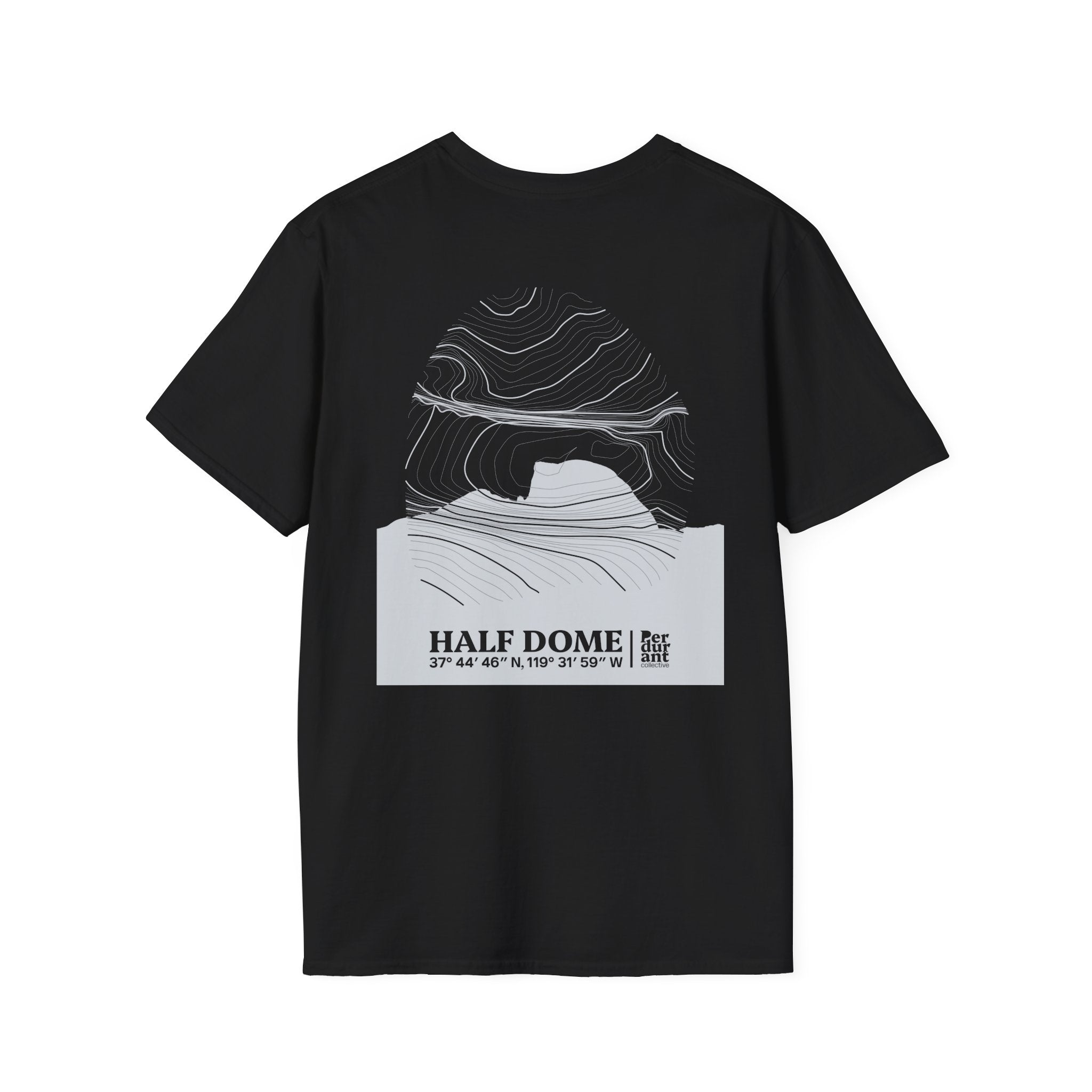 Half Dome Topographic T-Shirt - Dark Unisex Mountain Relief Tee