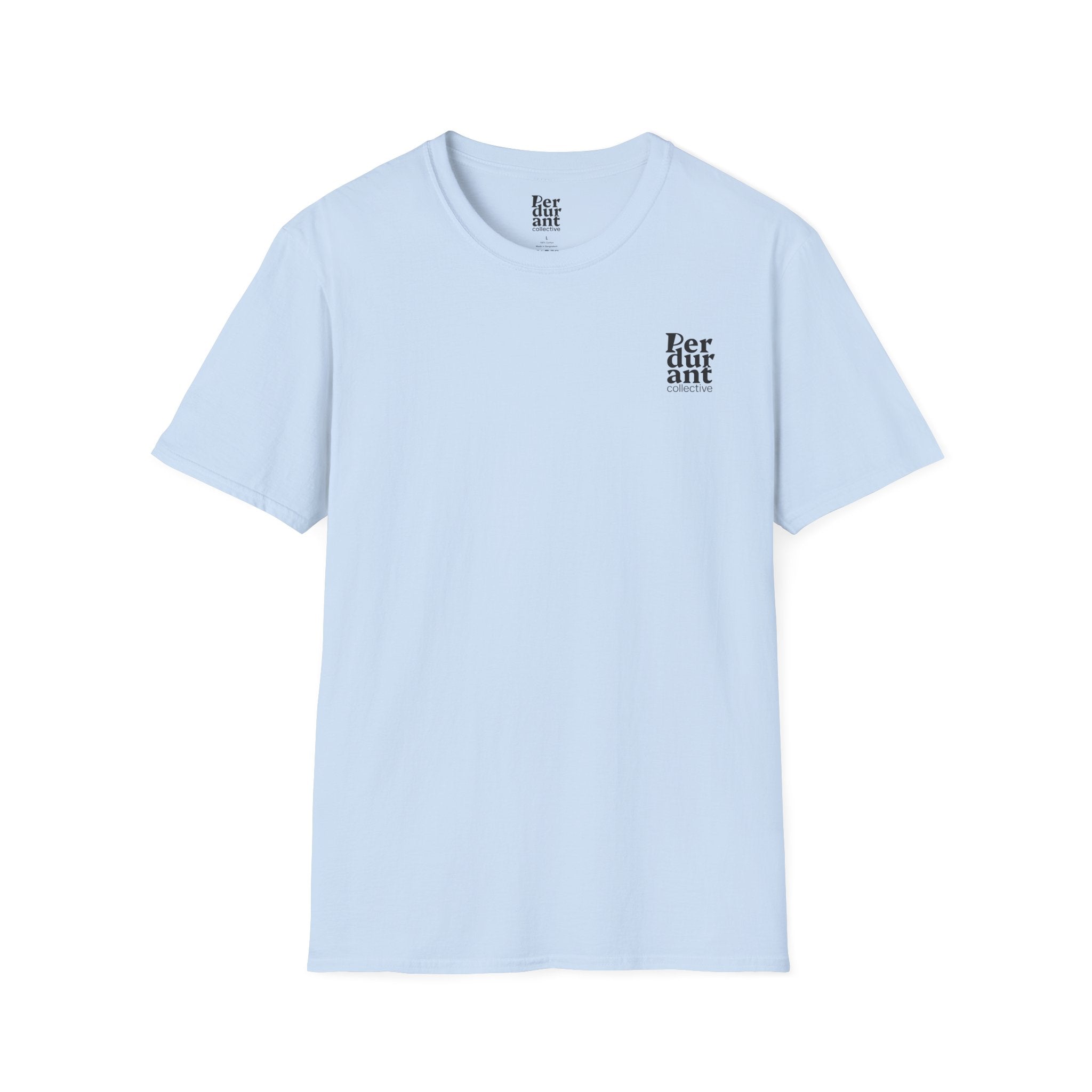 Perdurant Collective Reversed Logo T-Shirt - Light Minimal Unisex Graphic Tee