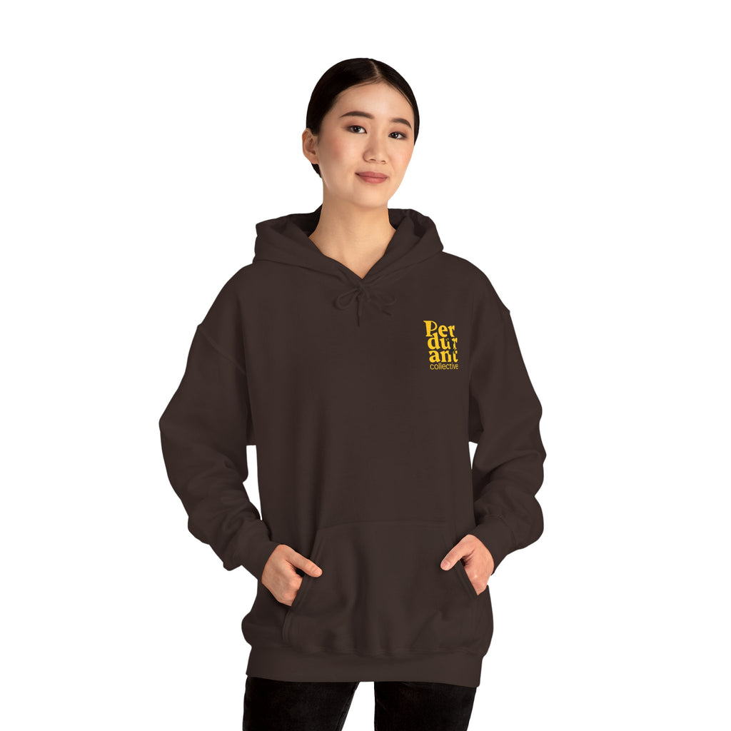 Perdurant Collective Footprint Hoodie - Dark Minimal Unisex Graphic Hoodie
