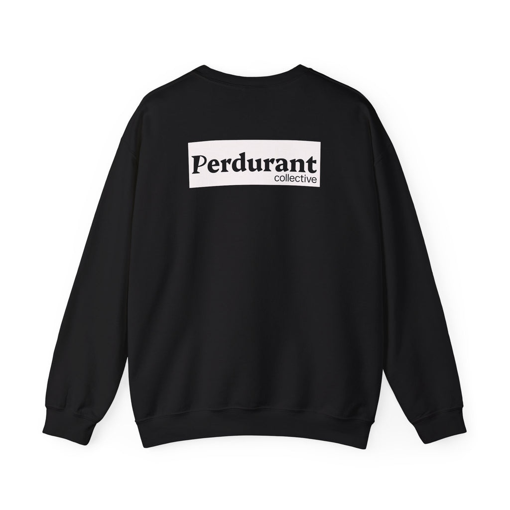 Perdurant Collective Logo Sweatshirt - Dark Minimal Unisex Graphic Crewneck