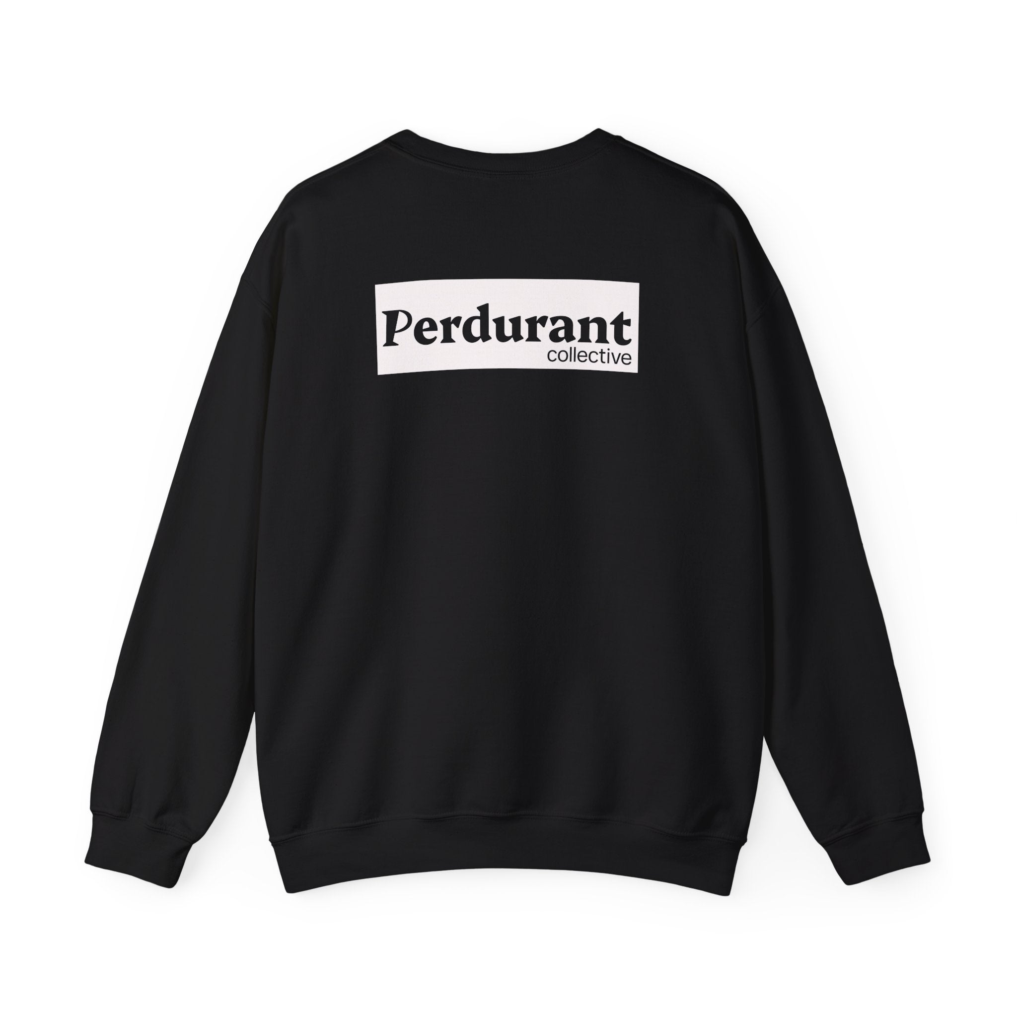 Perdurant Collective Logo Sweatshirt - Dark Minimal Unisex Graphic Crewneck