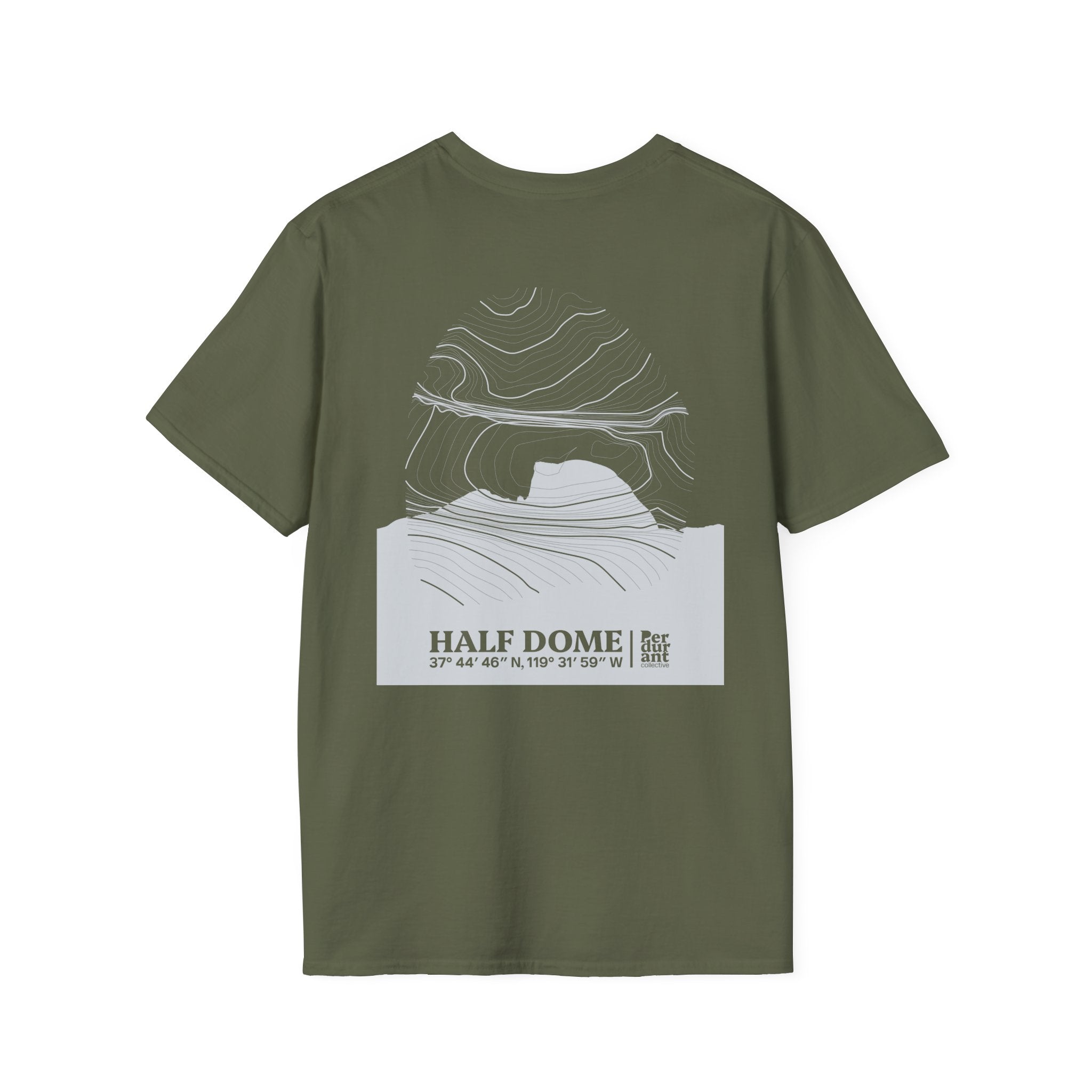 Half Dome Topographic T-Shirt - Dark Unisex Mountain Relief Tee