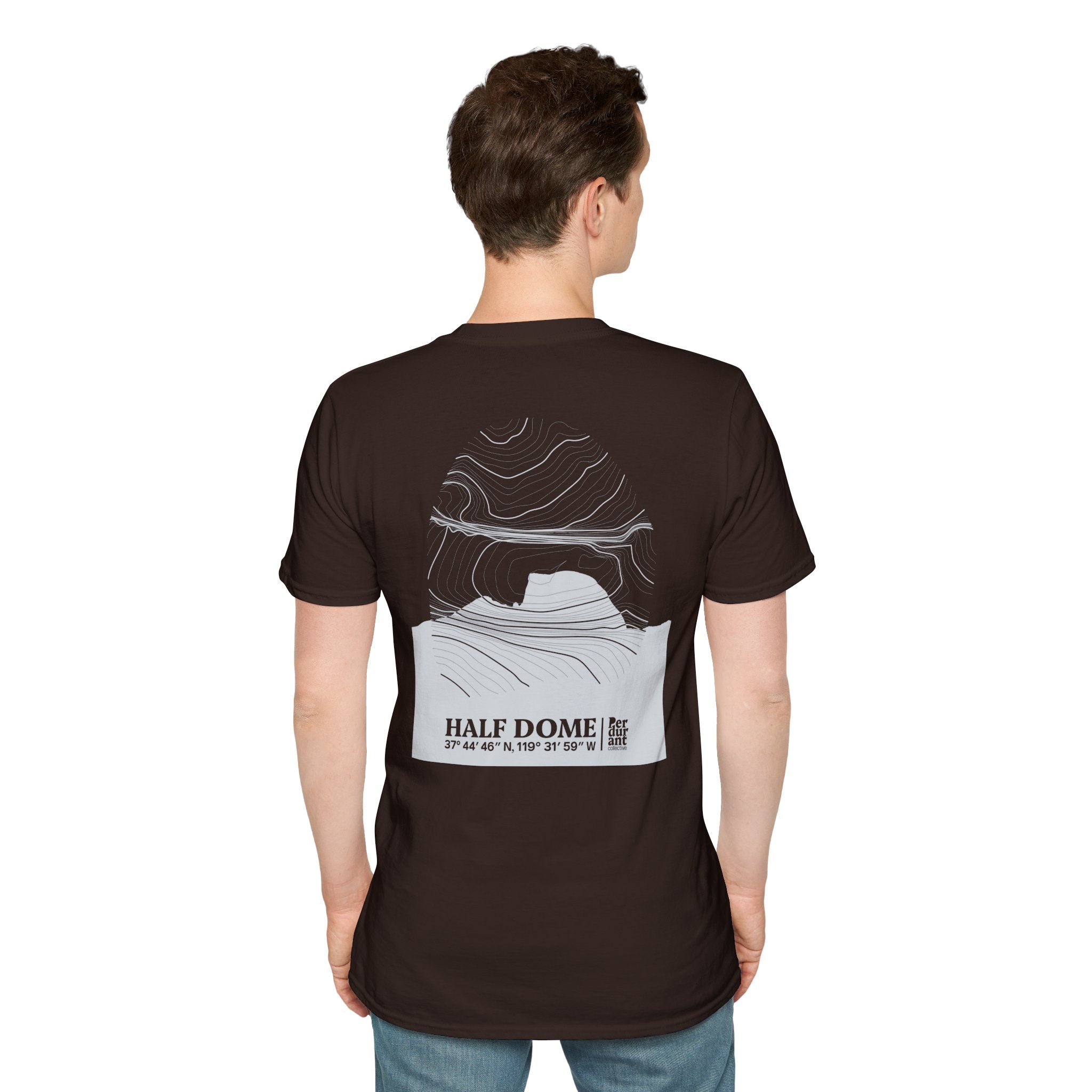 Half Dome Topographic T-Shirt - Dark Unisex Mountain Relief Tee
