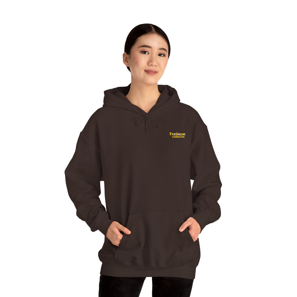 Perdurant Collective RUN RUN RUN Hoodie - Dark Athletic Unisex Graphic Pullover for Runners