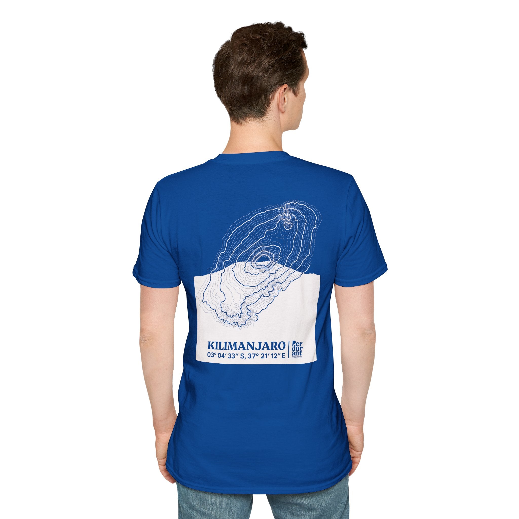 Kilimanjaro Topographic T-Shirt - Dark Unisex Mountain Relief Tee
