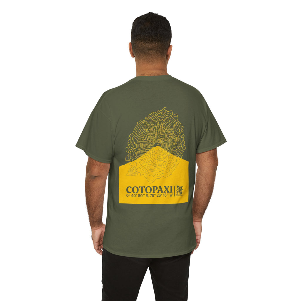 Cotopaxi Topographic T-Shirt - Yellow Unisex Mountain Relief Special Tee