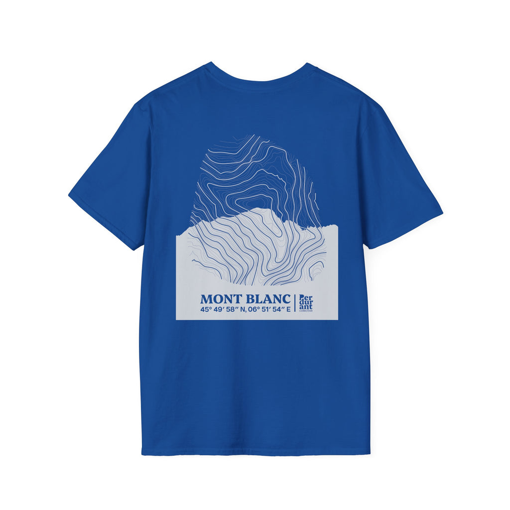 Mont Blanc Topographic T-Shirt - Dark Unisex Mountain Relief Tee